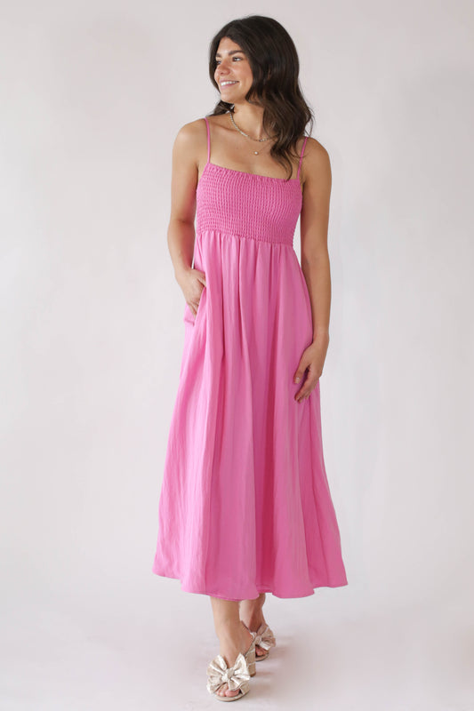 Beachside Pink Midi Dress