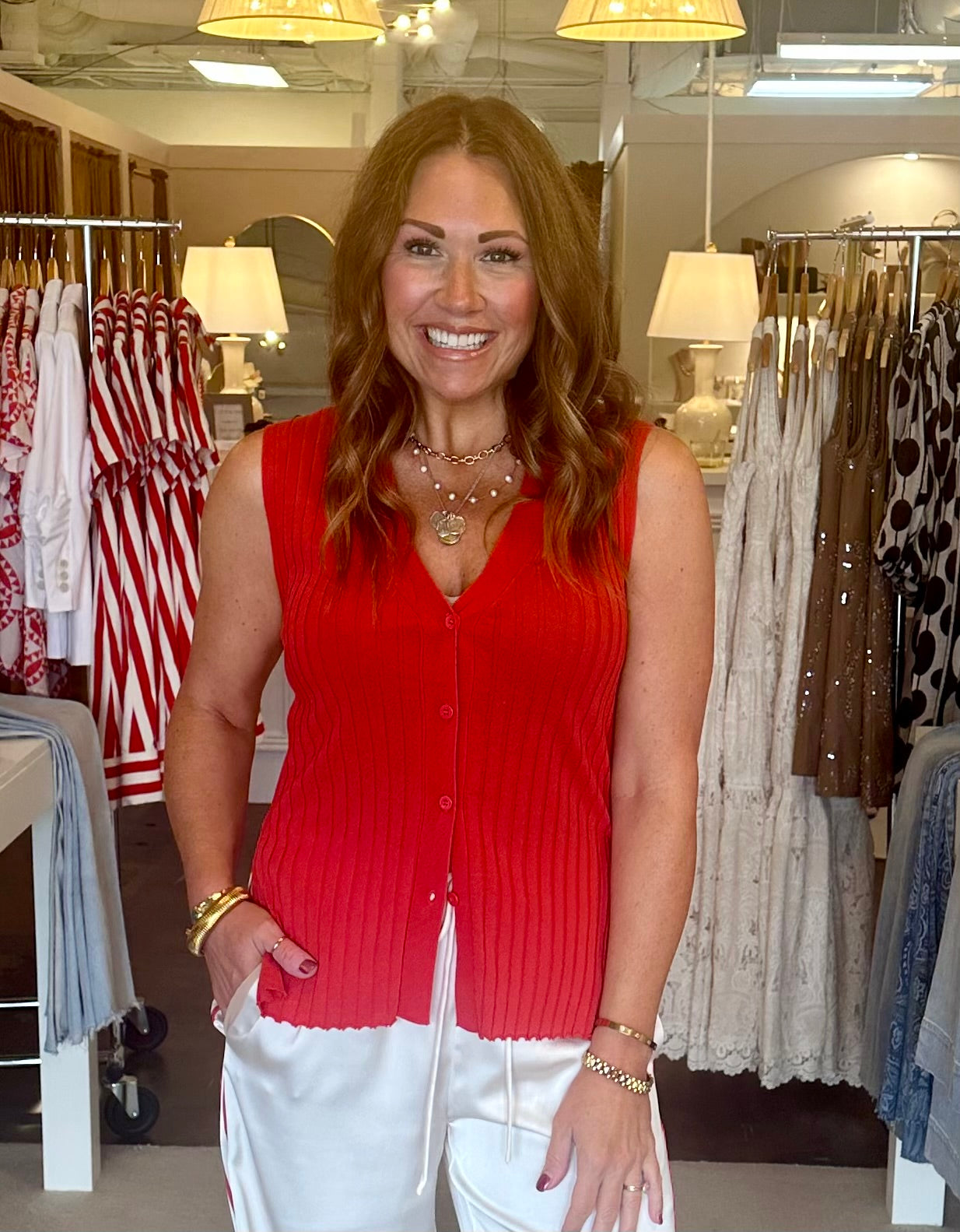 Kelly Knit Top-Red