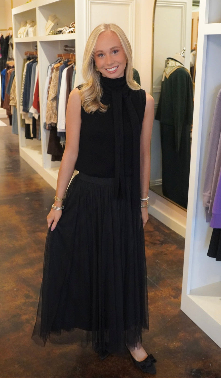 Sophia Tulle Skirt-Black