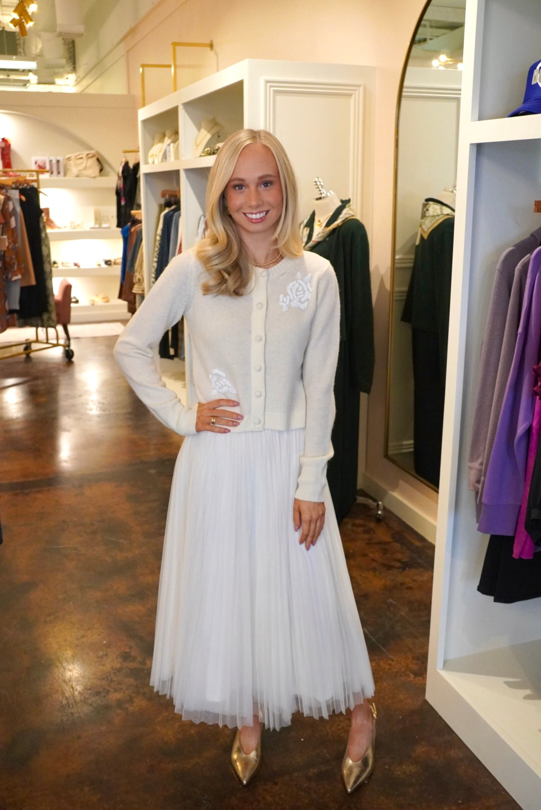 Nilda Beaded Cardi-Ivory