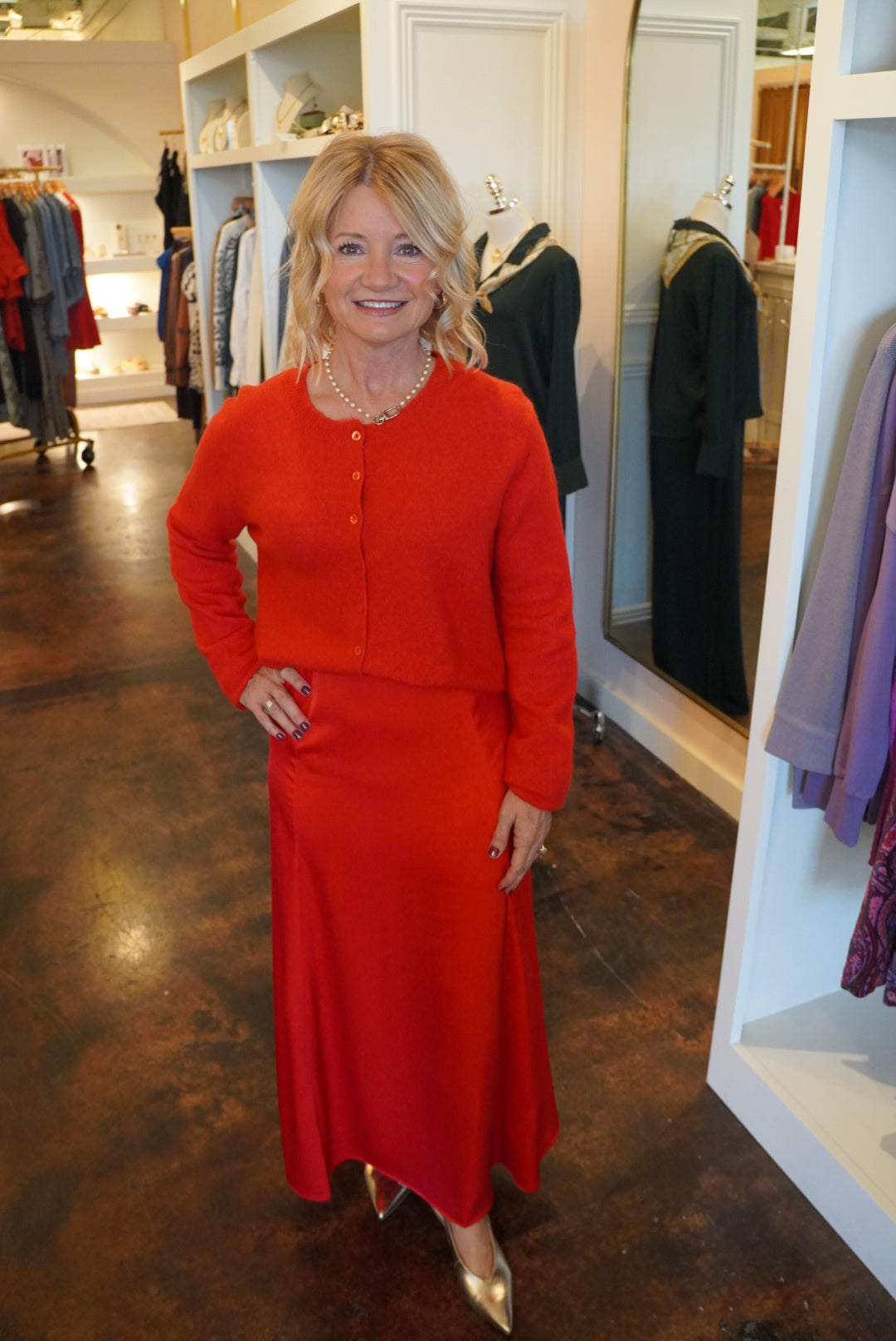 Northpointe Midi Skirt-Red