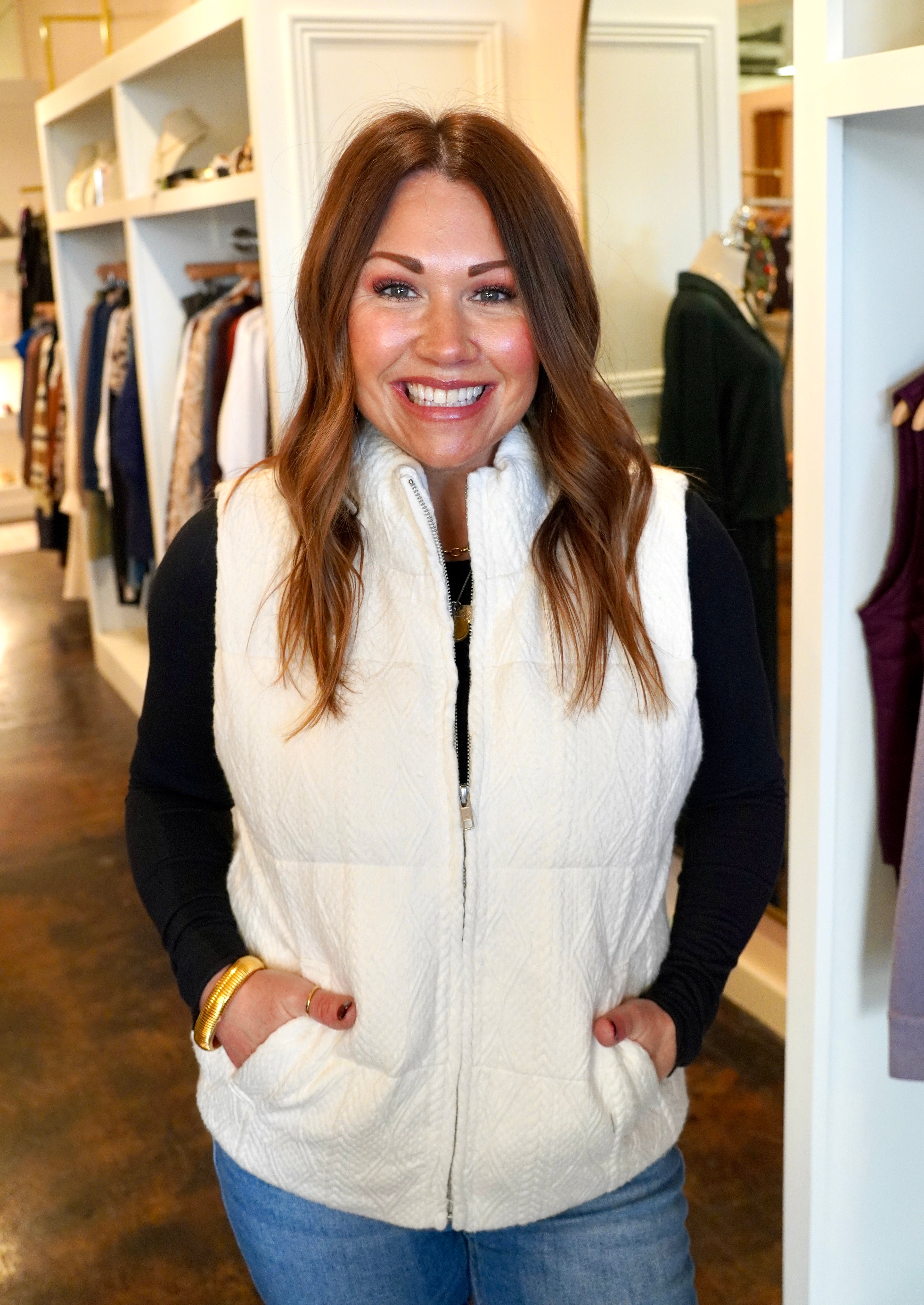 Hadley Vest-Washed Cream