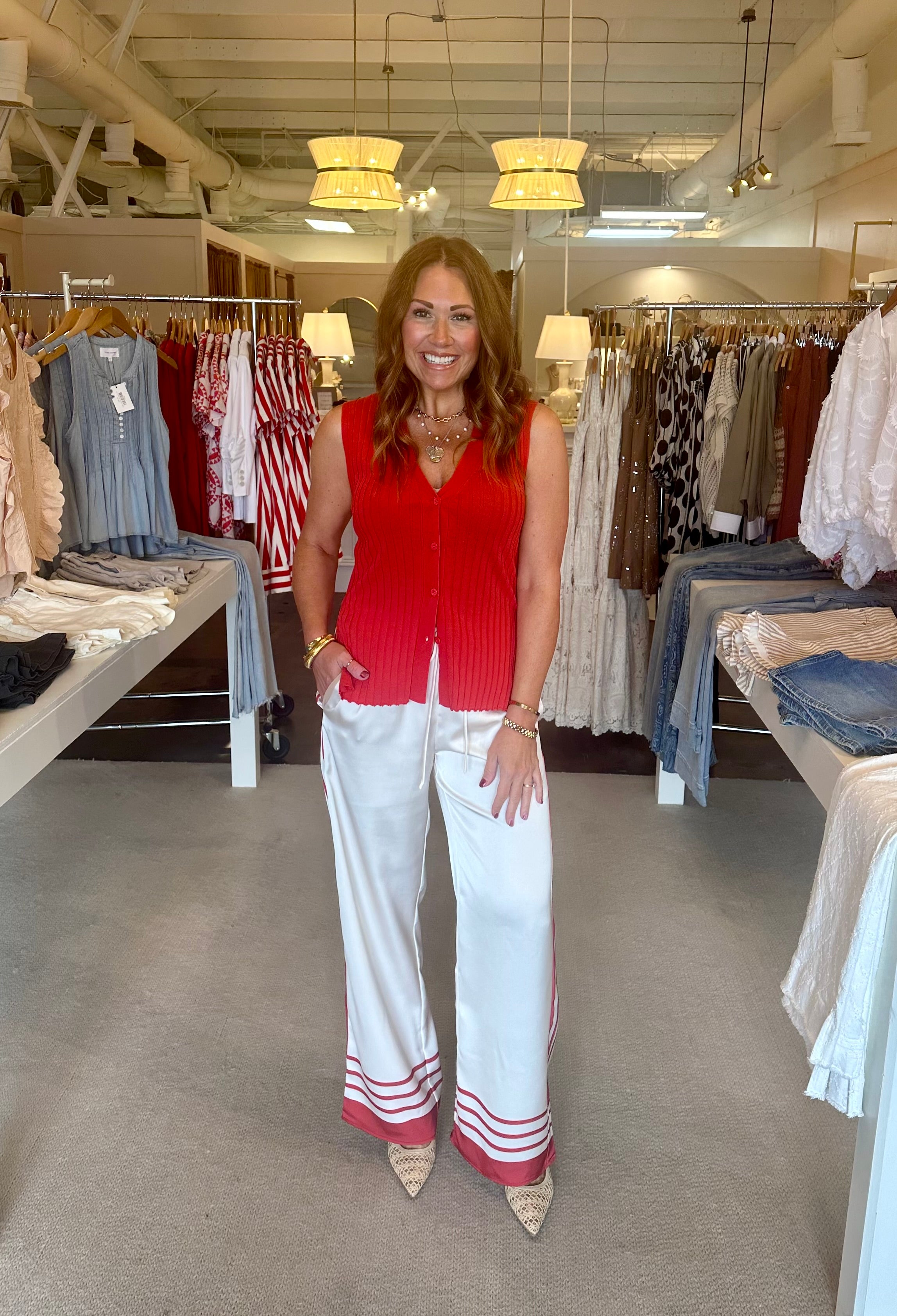 Kelly Knit Top-Red