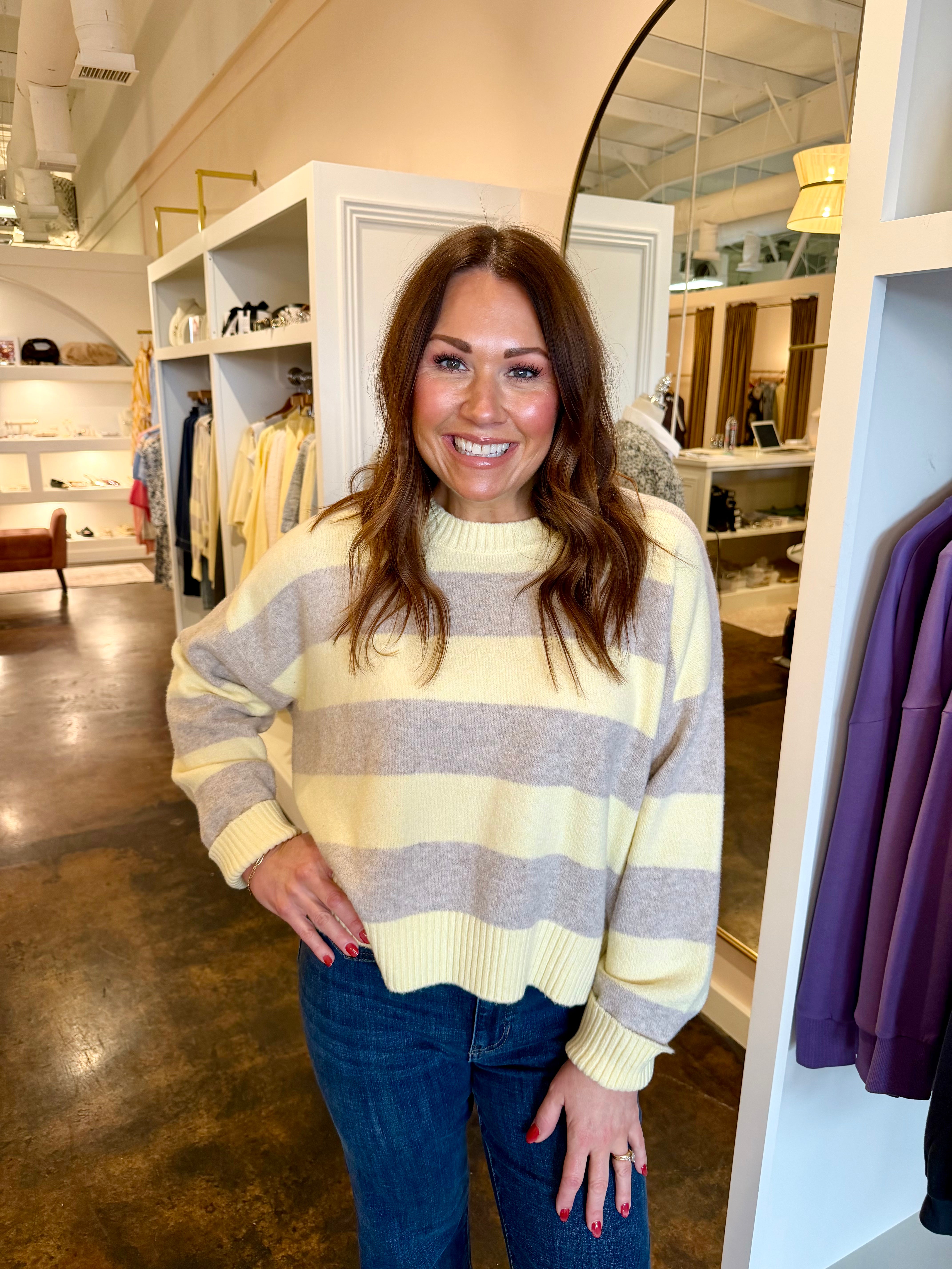 Cirrus Stripe Sweater-Sunnyside