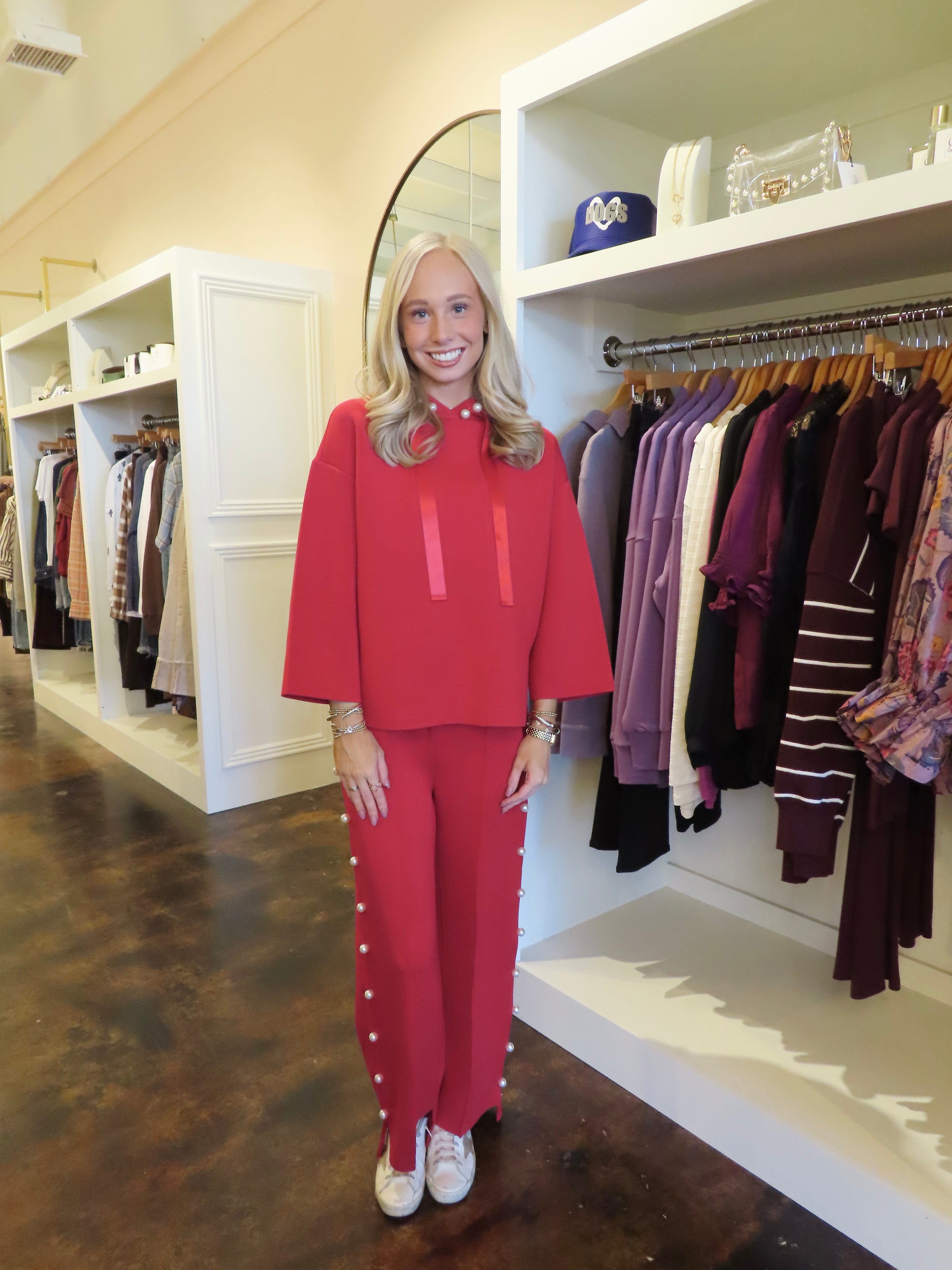 Francine French Scuba Hoodie-Red