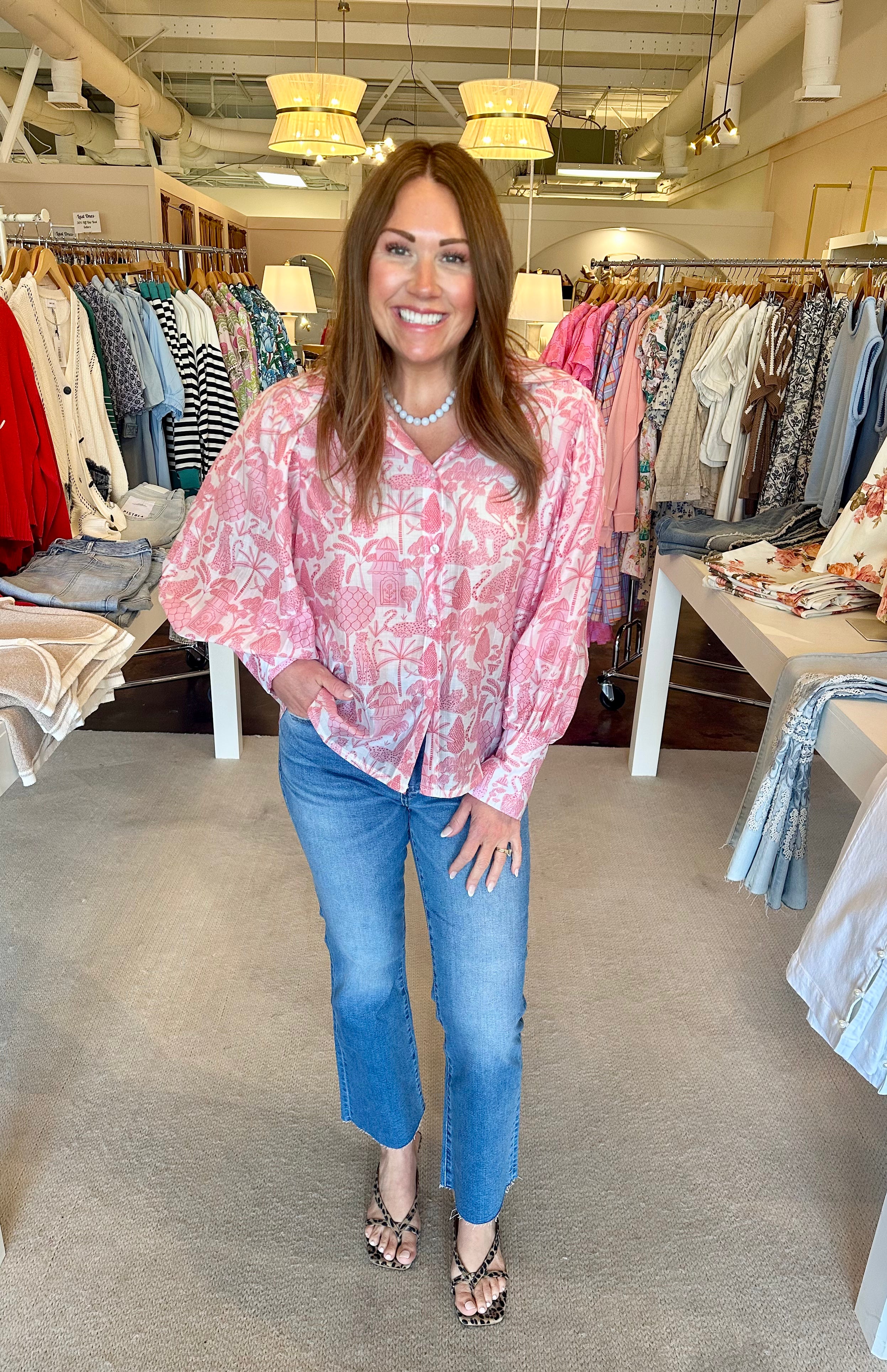 Bellissima Blouse-Pink Toile