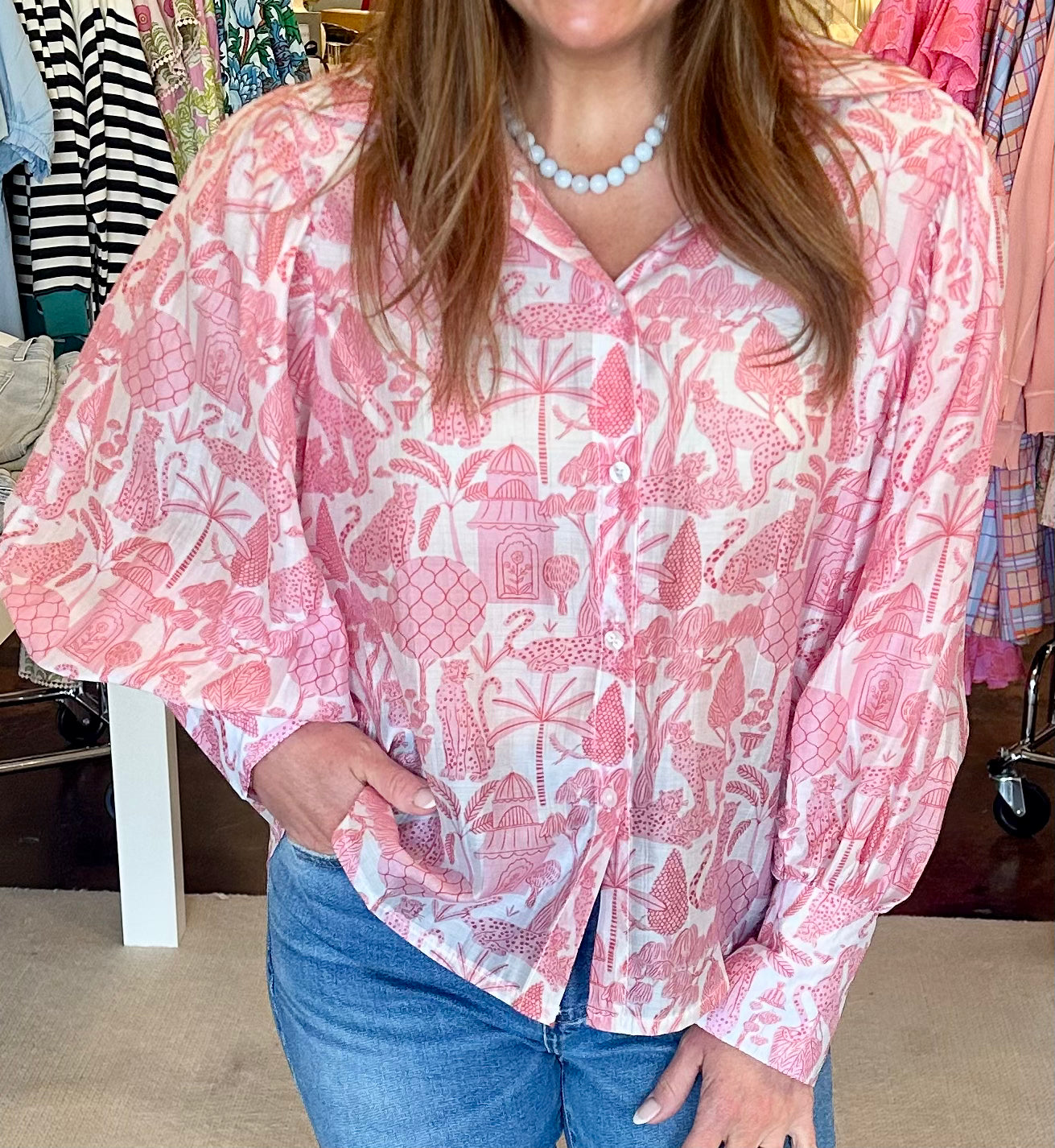 Bellissima Blouse-Pink Toile