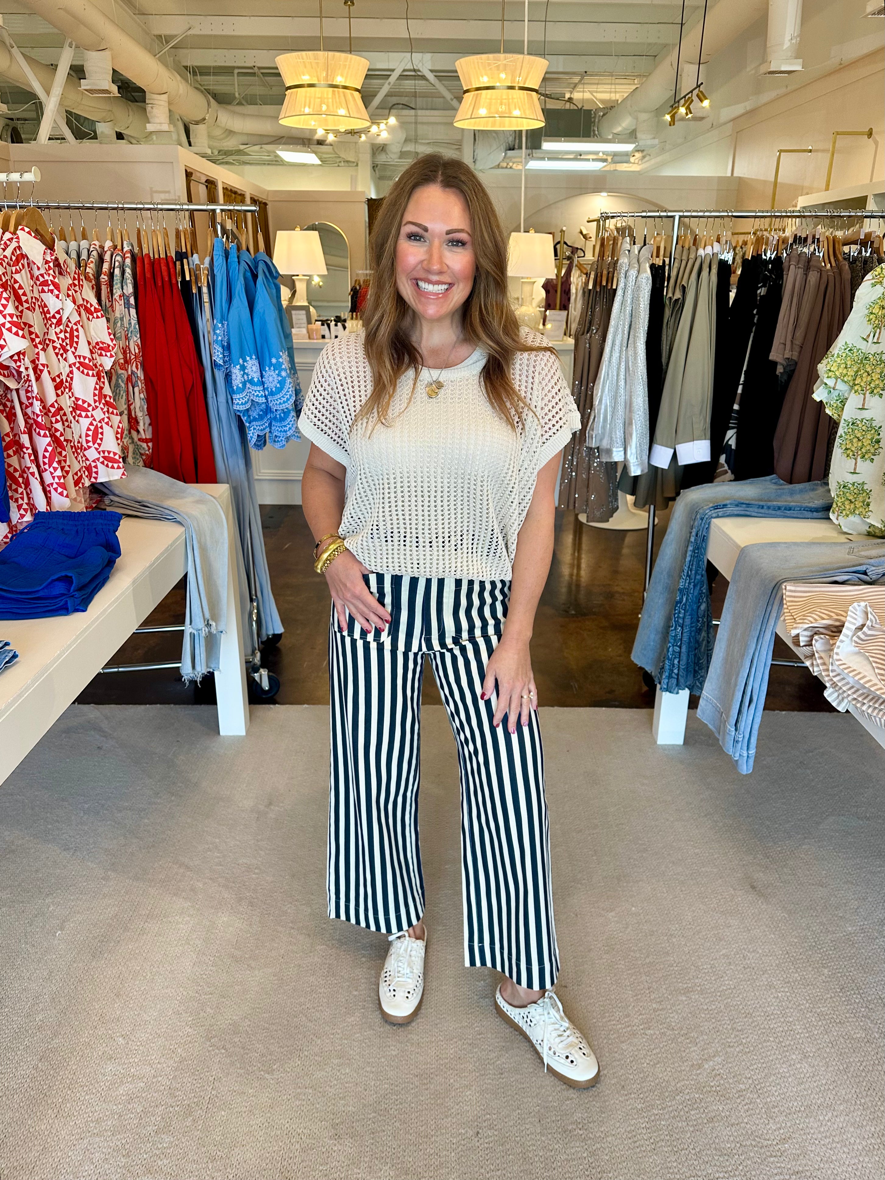 Johnny Pant-Navy Stripe