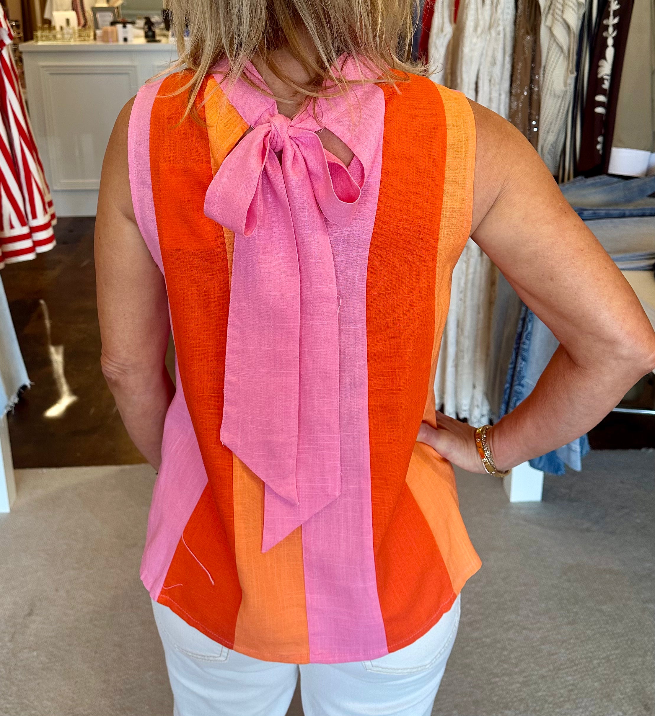 Paloma Stripe Tie Top