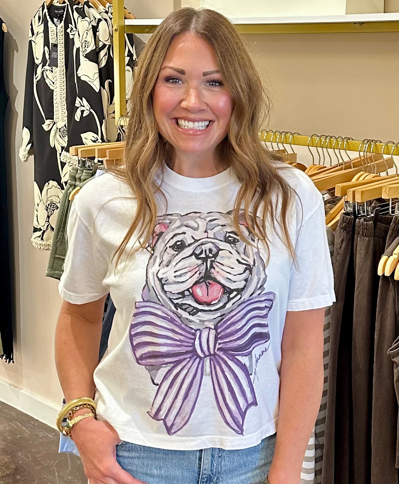 Bulldog Purple Love Tee