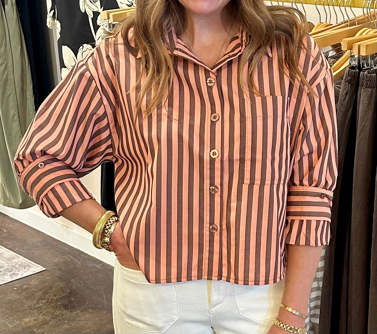 Stormi Shirt-Coral
