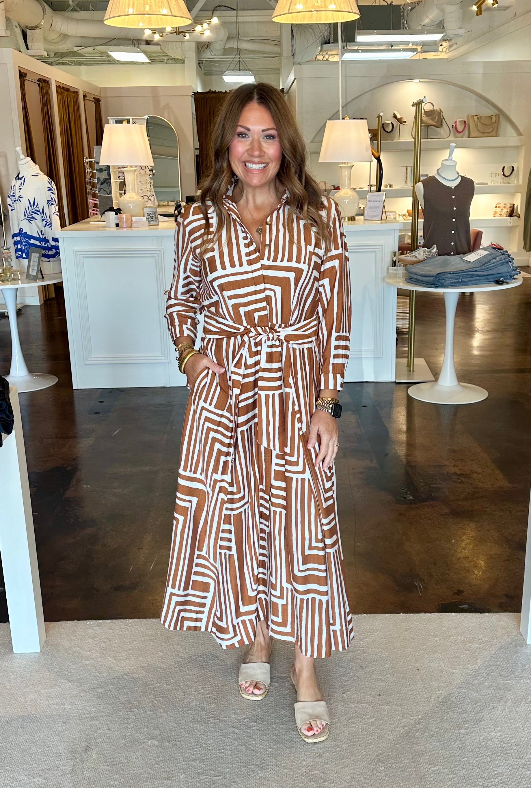 Caramel & Cream Shirt Dress