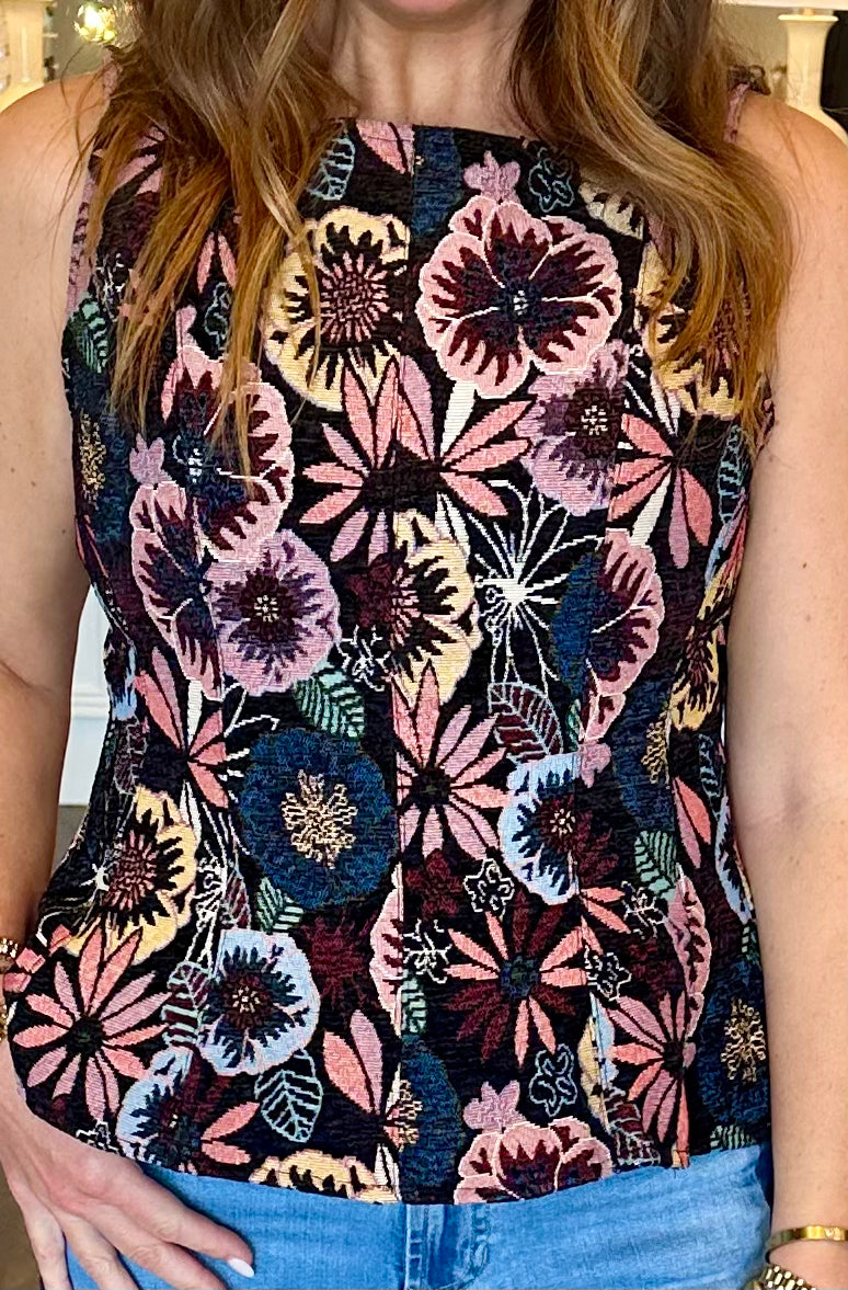 Zoya Top-Black Floral