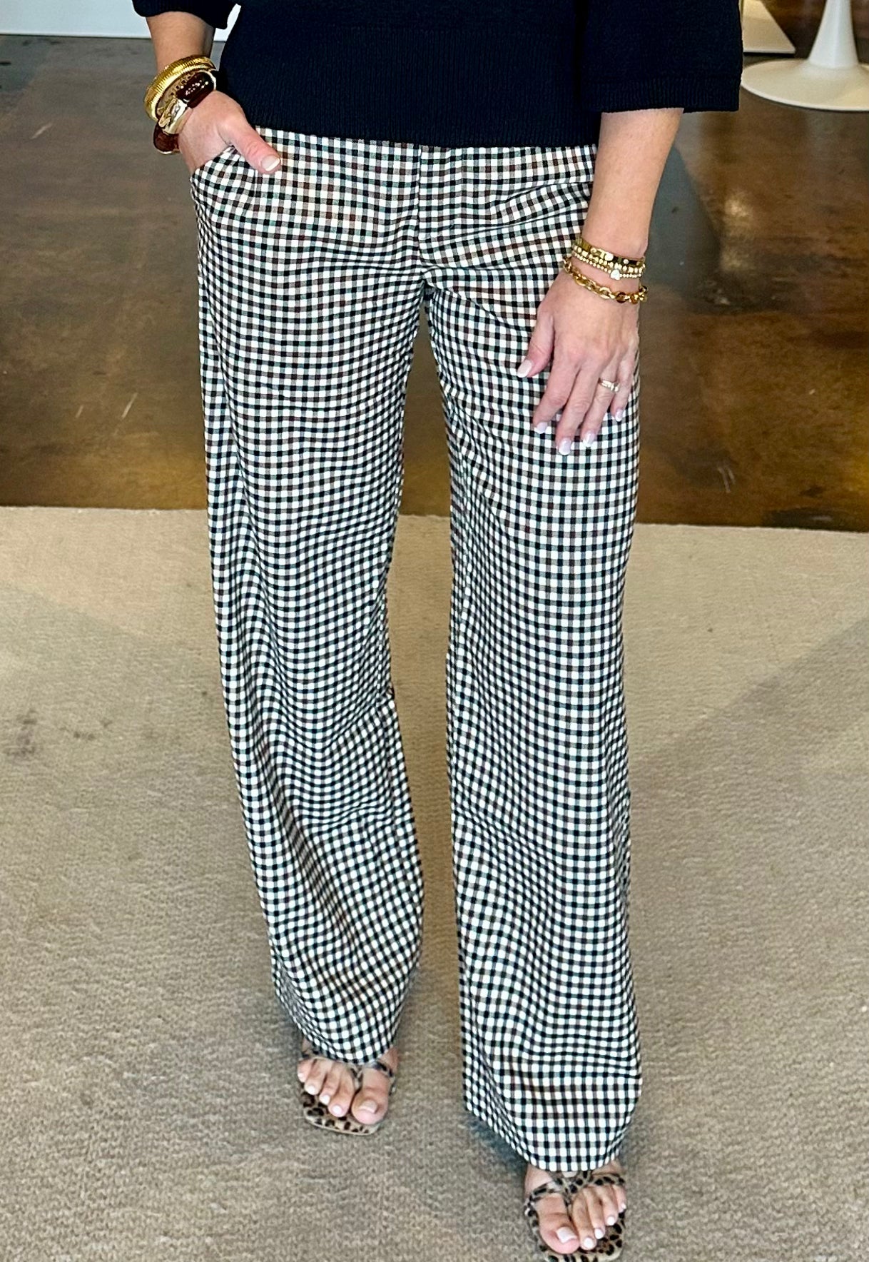 Eloise Trouser-Burnt Cocoa Check