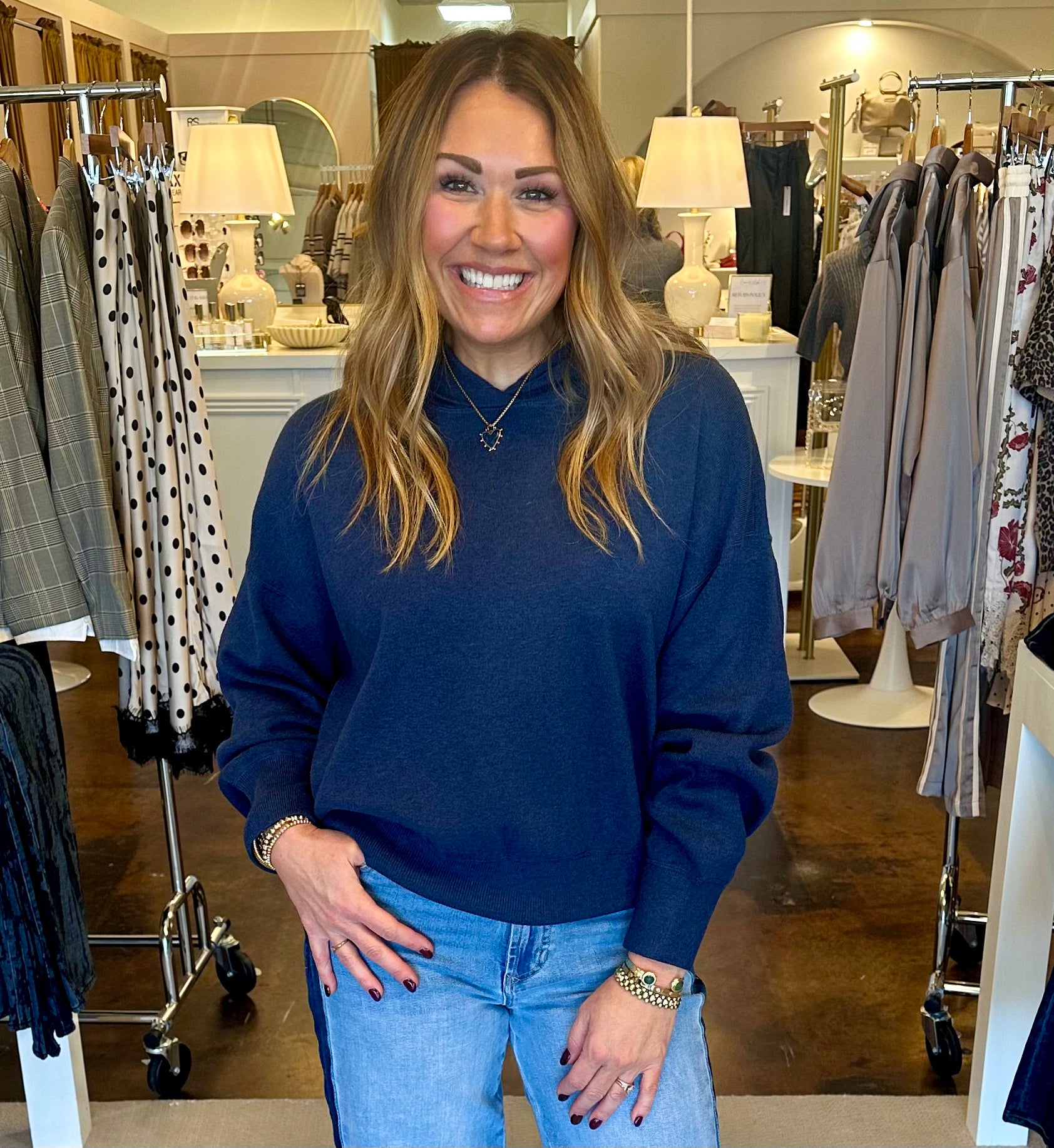 Grayson Sweater-Heather Navy