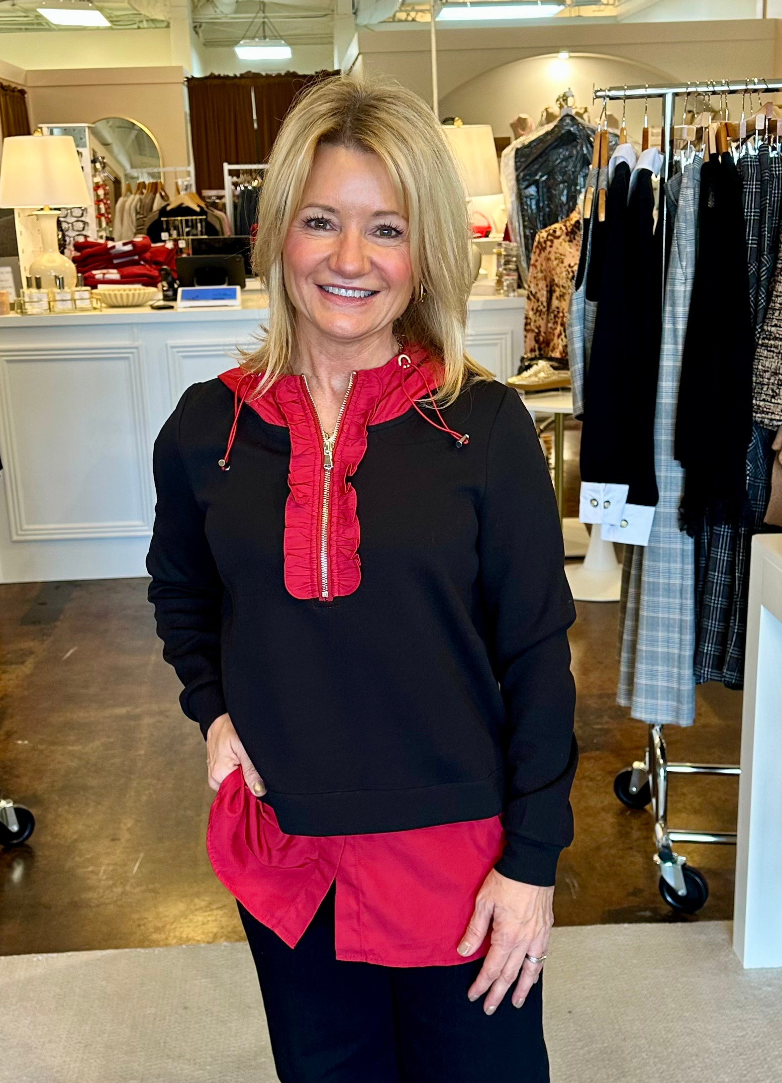 Kaylee Top-Red/Black
