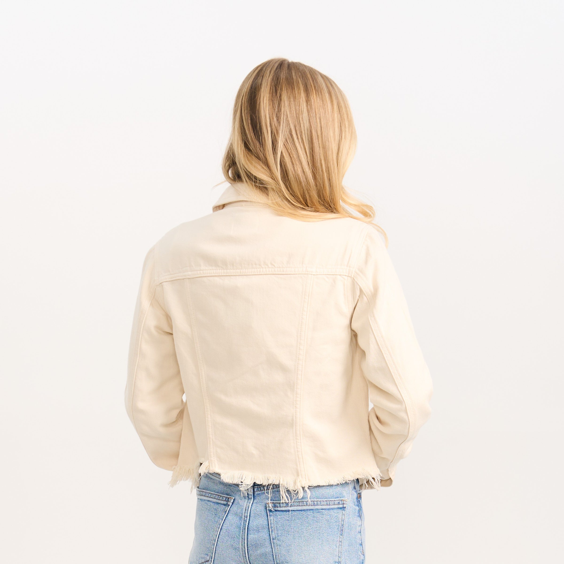 Frayed Hem Crop Shacket