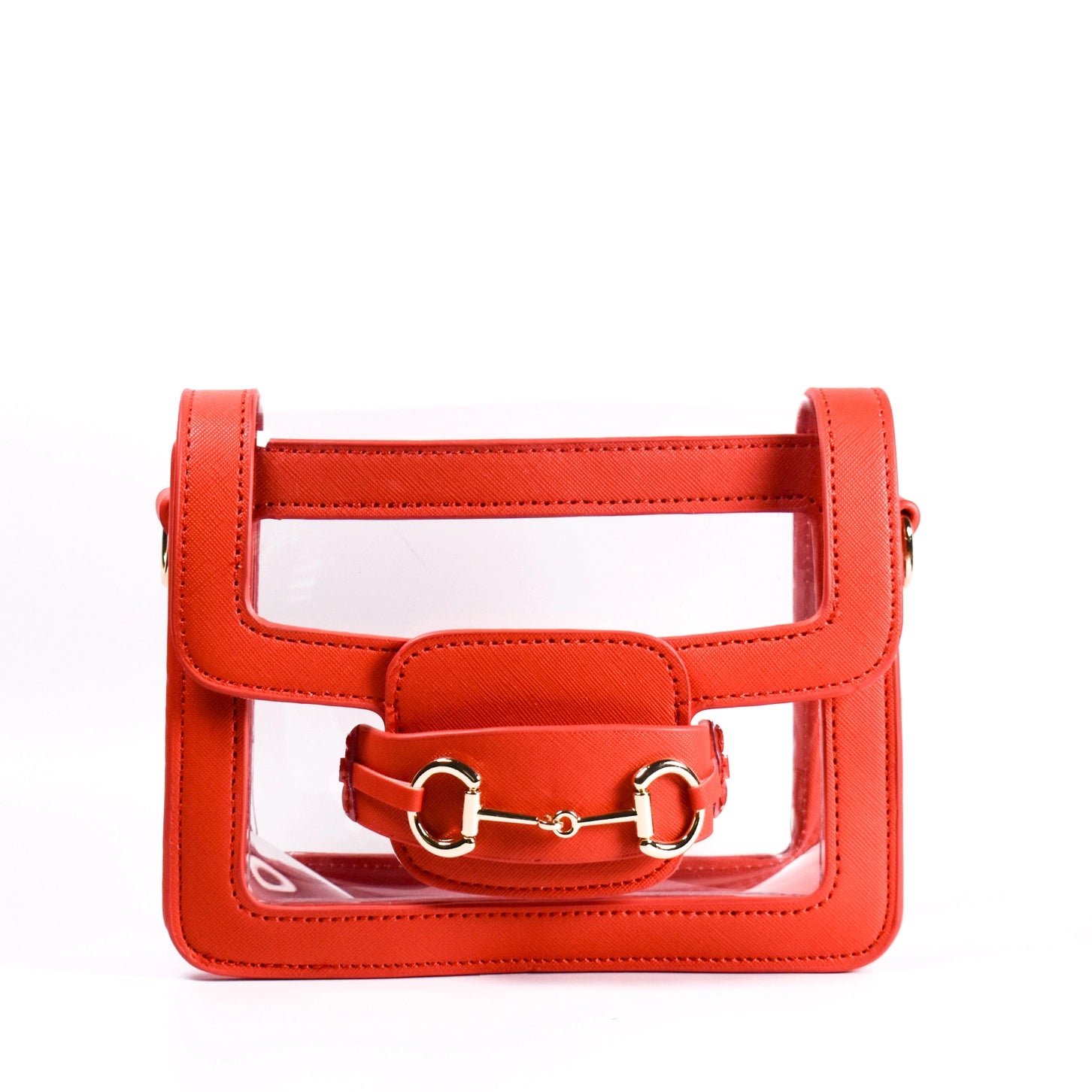 Ashley Clear Handbag-Red
