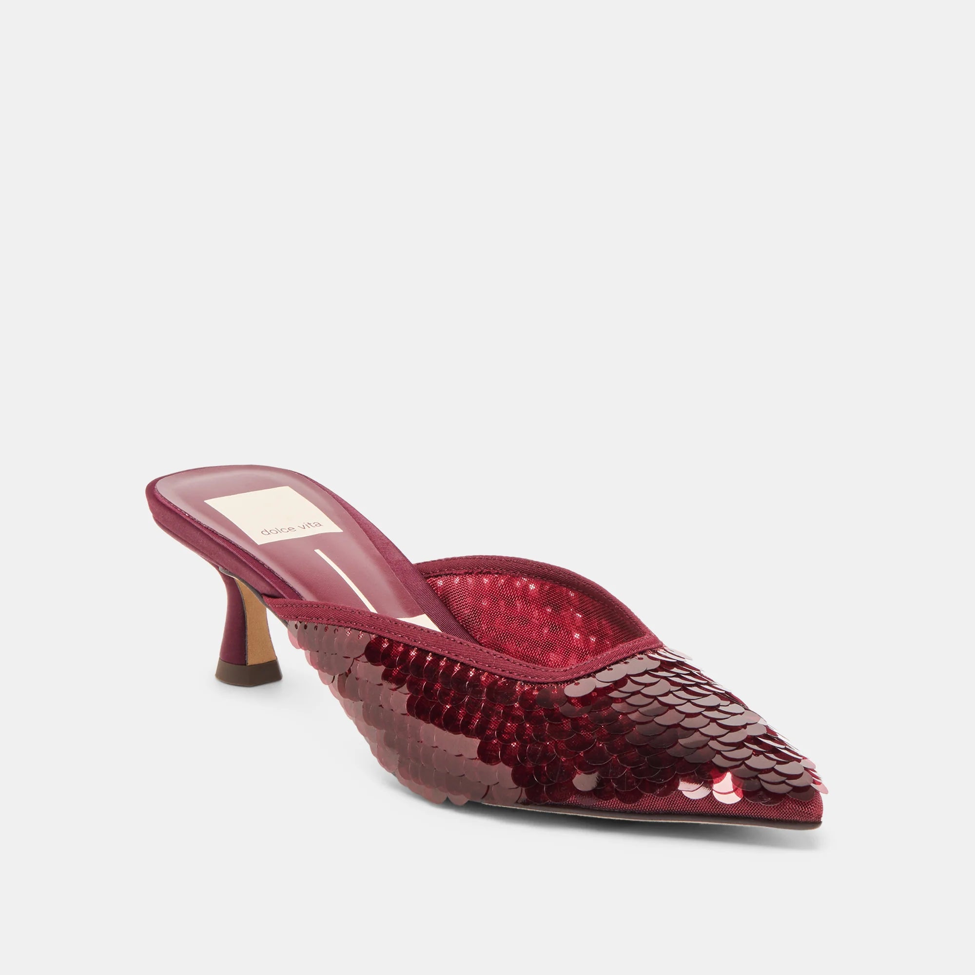 Cleo Sequin Heel-Cranberry