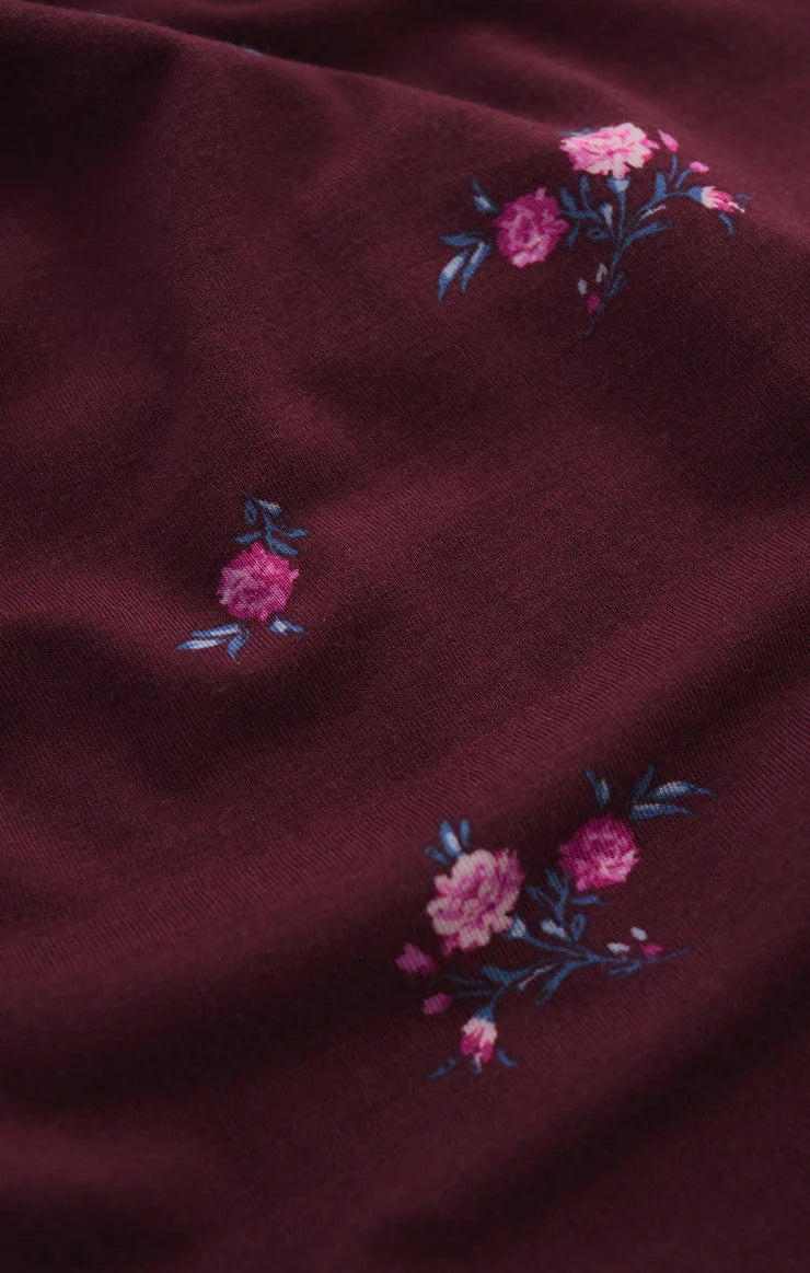 Shania Ditsy Tank-Merlot