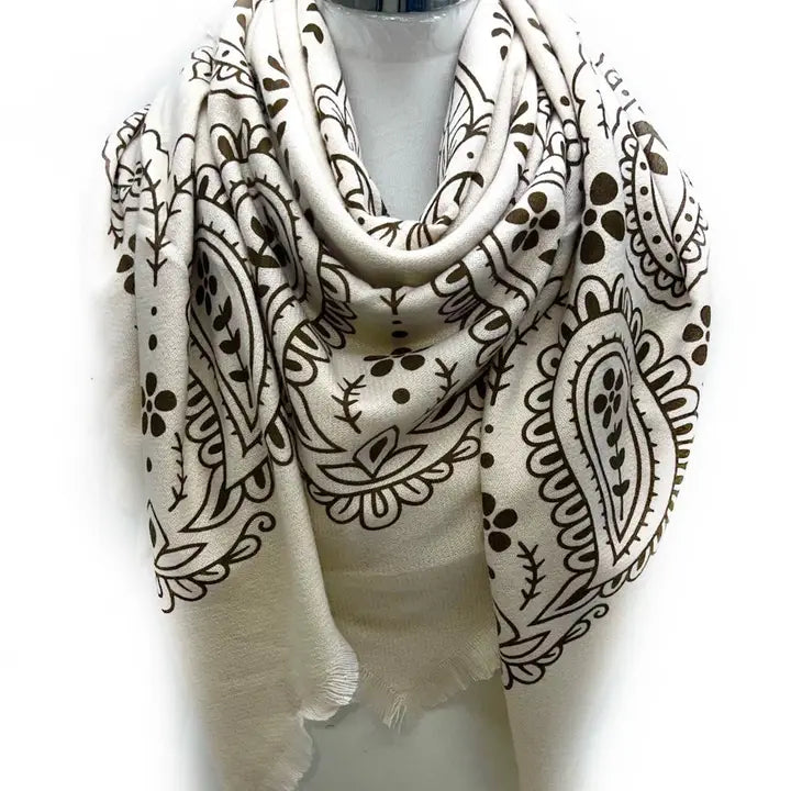 Avery Bandana Scarf -Ecru