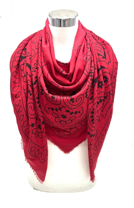Madelyn Bandana Scarf-Red