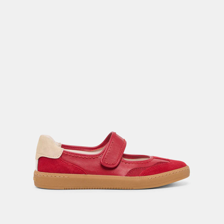 Nanet Leather Sneaker-Crimson
