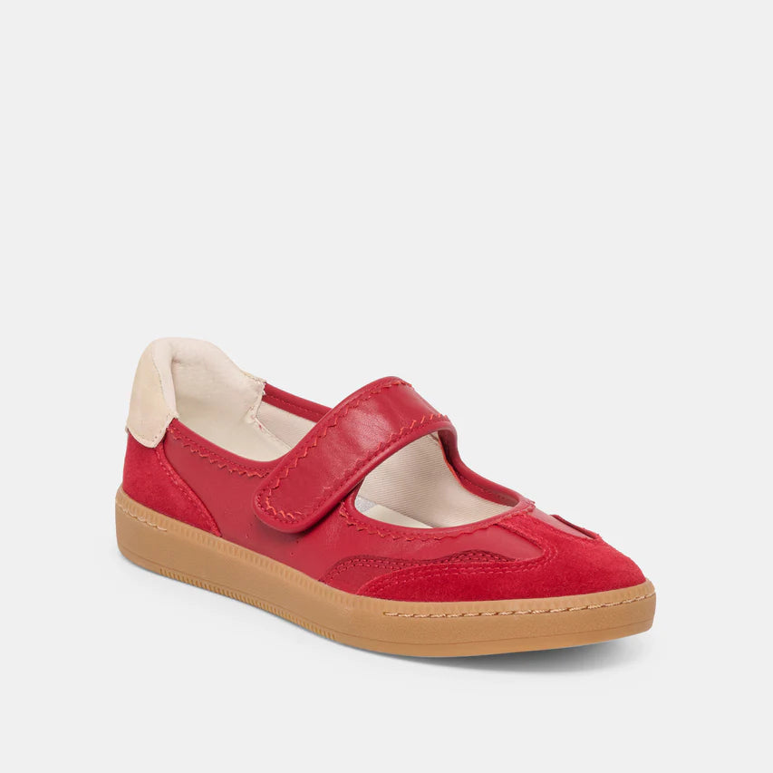 Nanet Leather Sneaker-Crimson