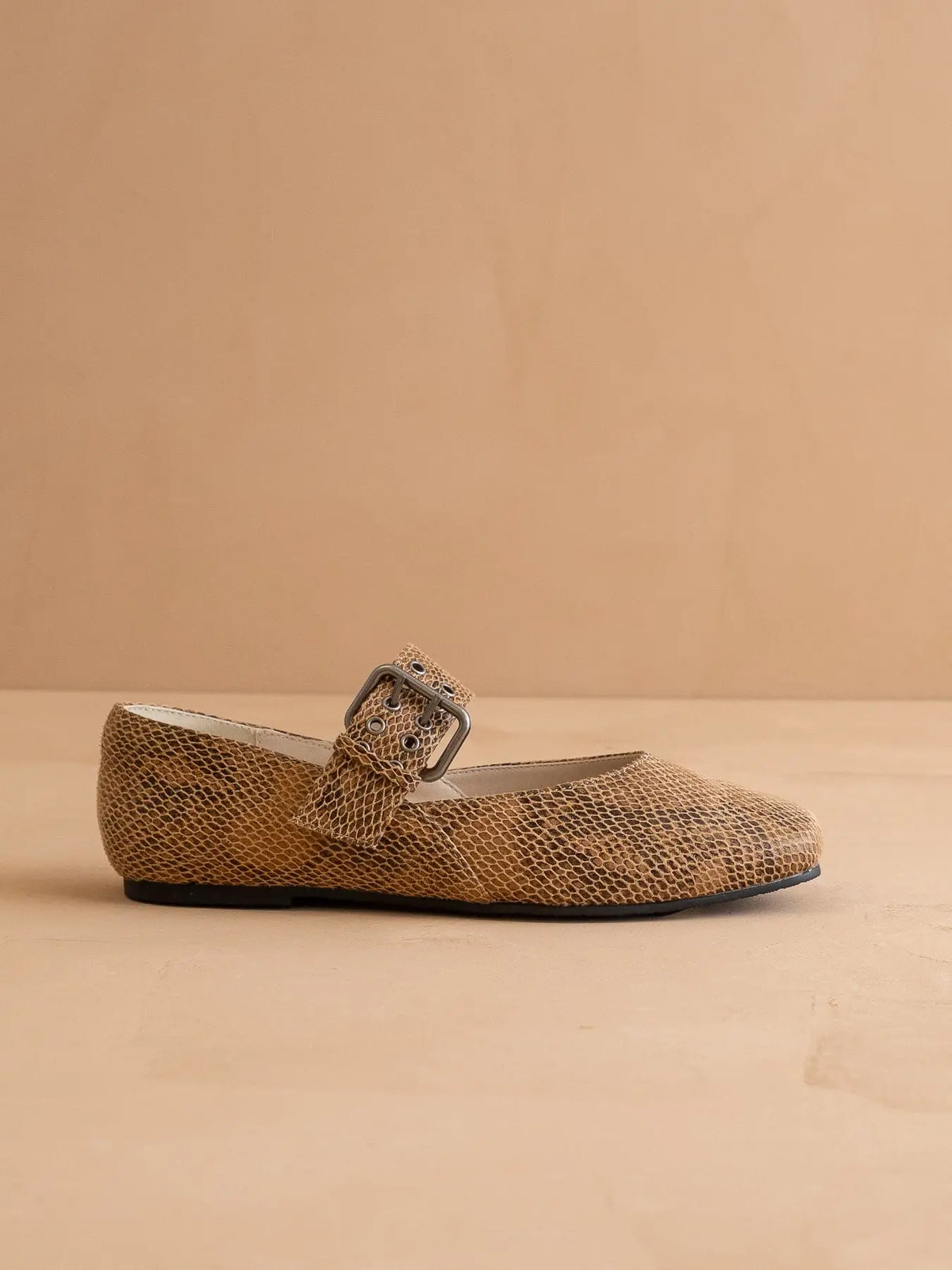 Soho Taupe Snake Ballet Flat