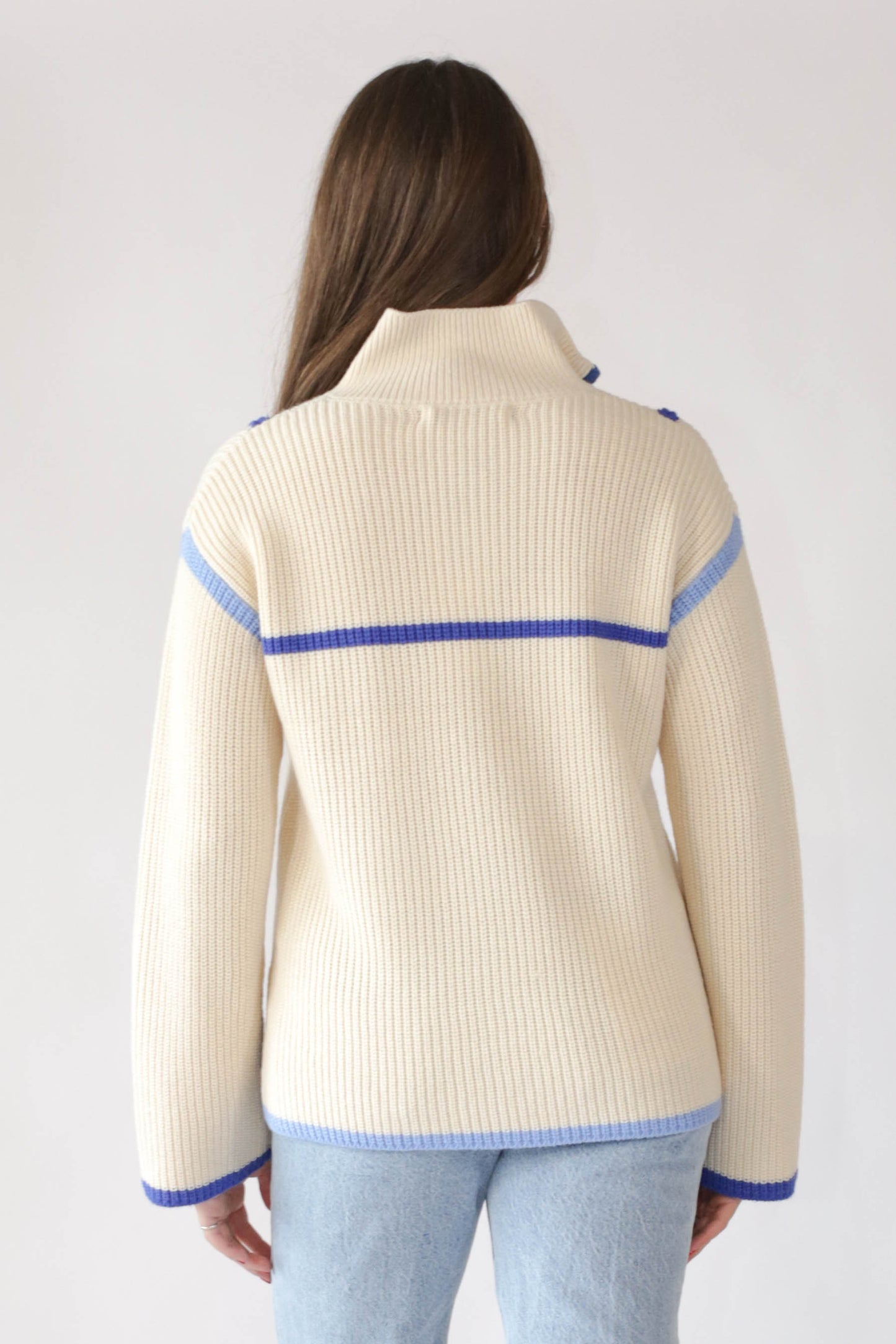 Contrast Piping Sweater