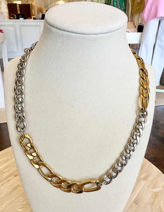Chunky Gold & Silver Necklace