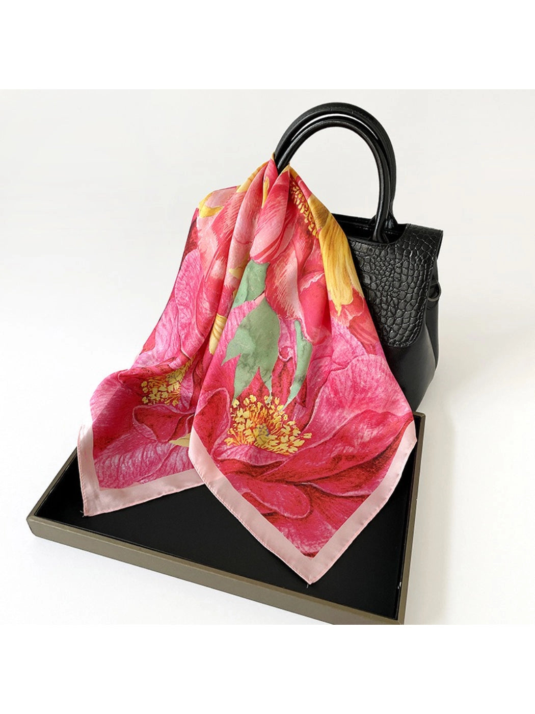 Bold Purple Floral Scarf