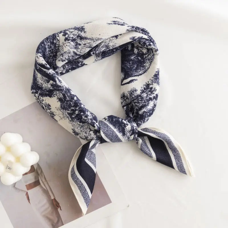 Blue Retro Small Scarf