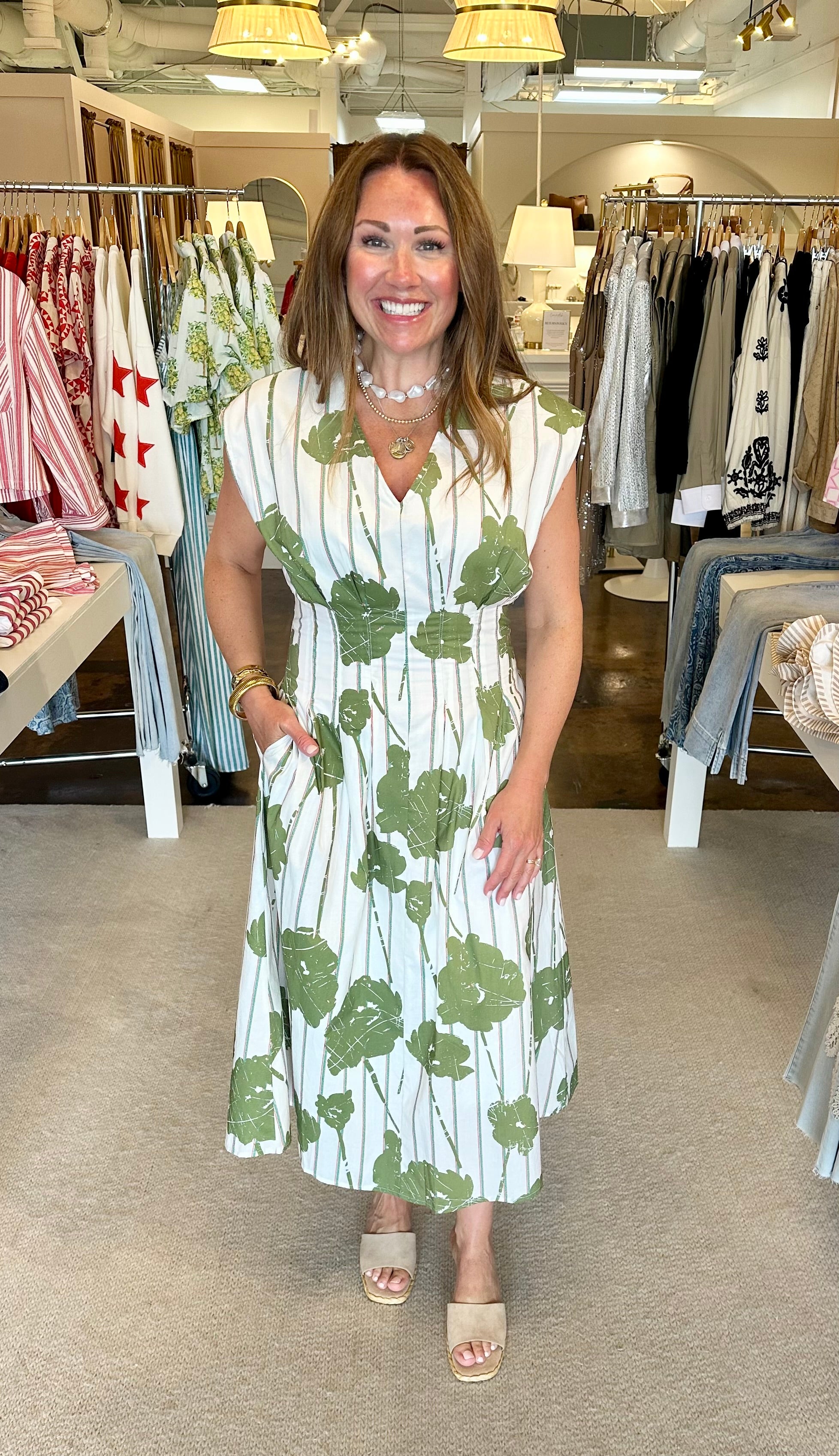 Botanical Stripe Dress
