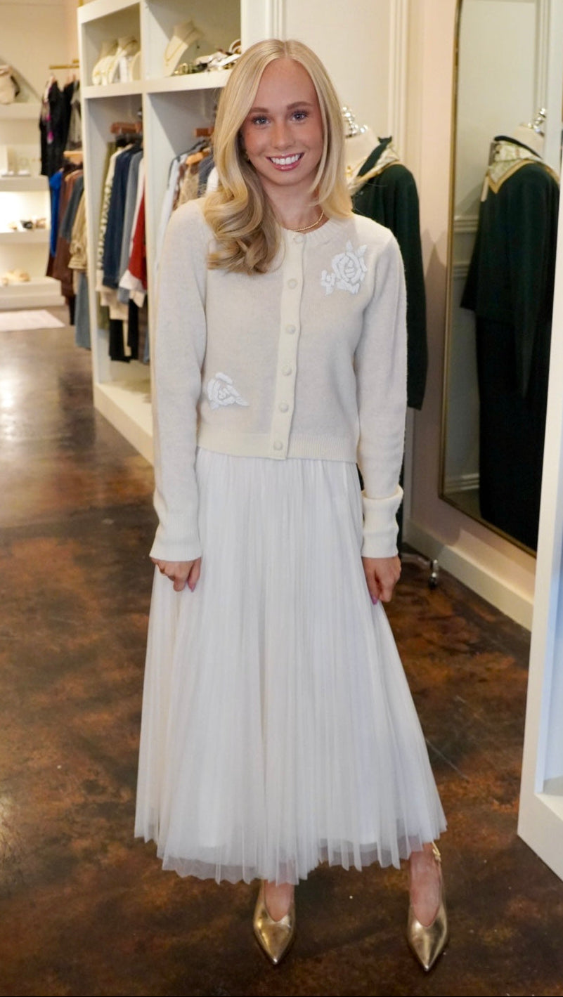 Sharlene Tulle Skirt-Ivory