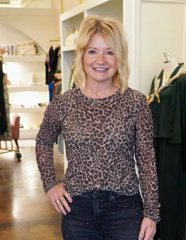 Long Sleeve Perfect Mesh Tee-French Kitty