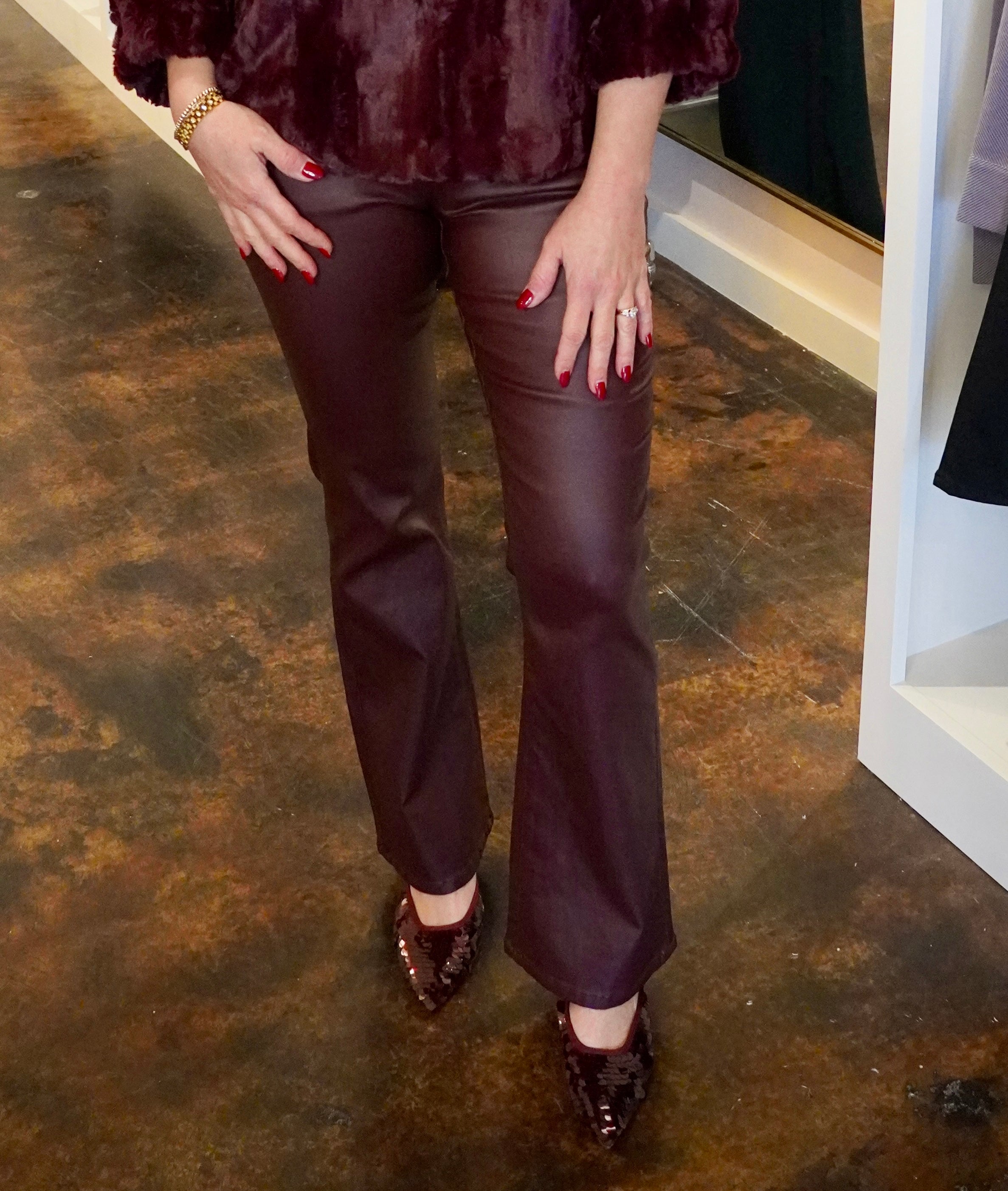 Jaxtyn Bootcut Pant-Oxblood