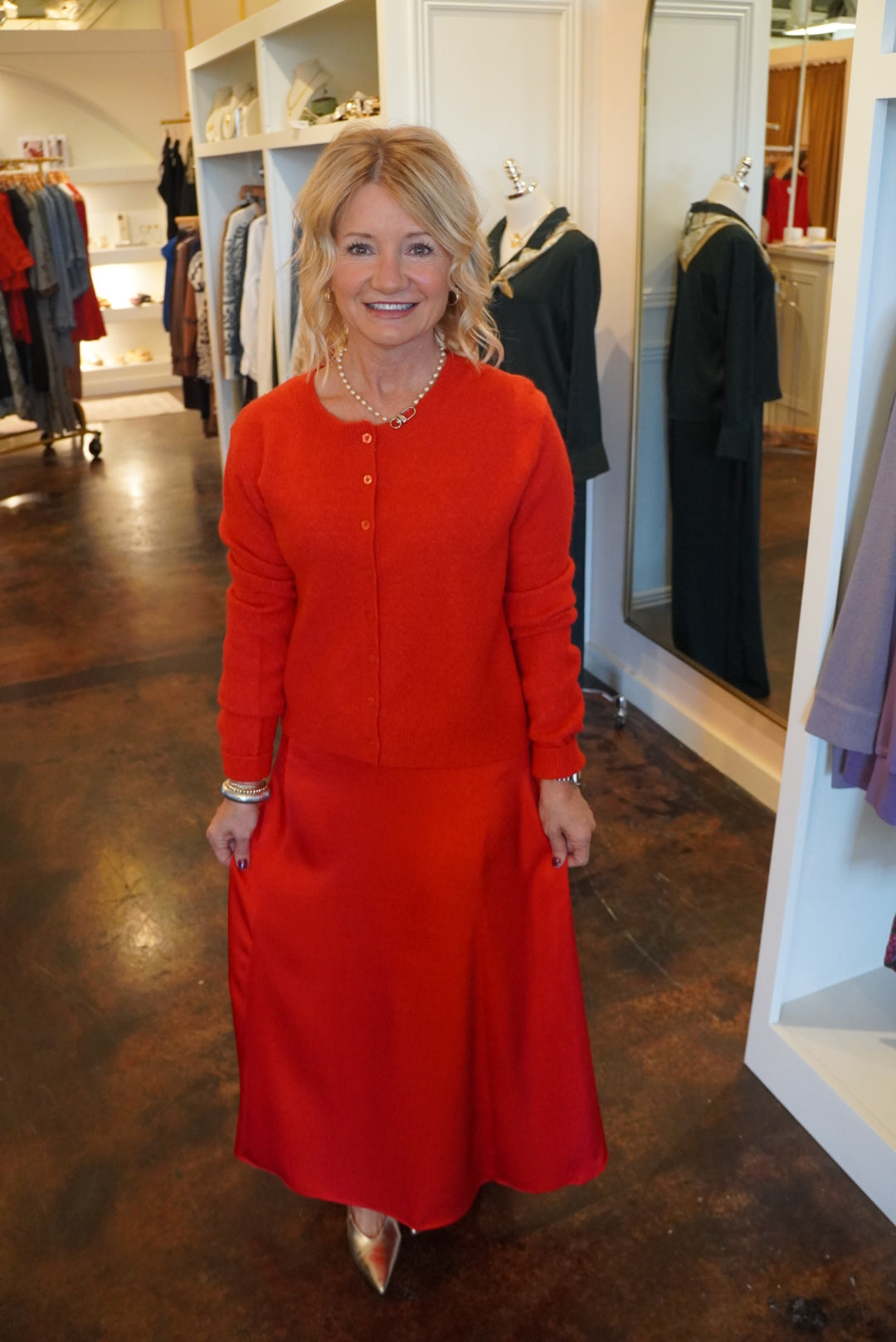 Northpointe Midi Skirt-Red