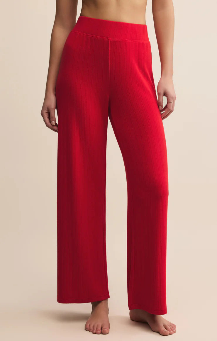 Luxe Pointelle Pant-Festive Red