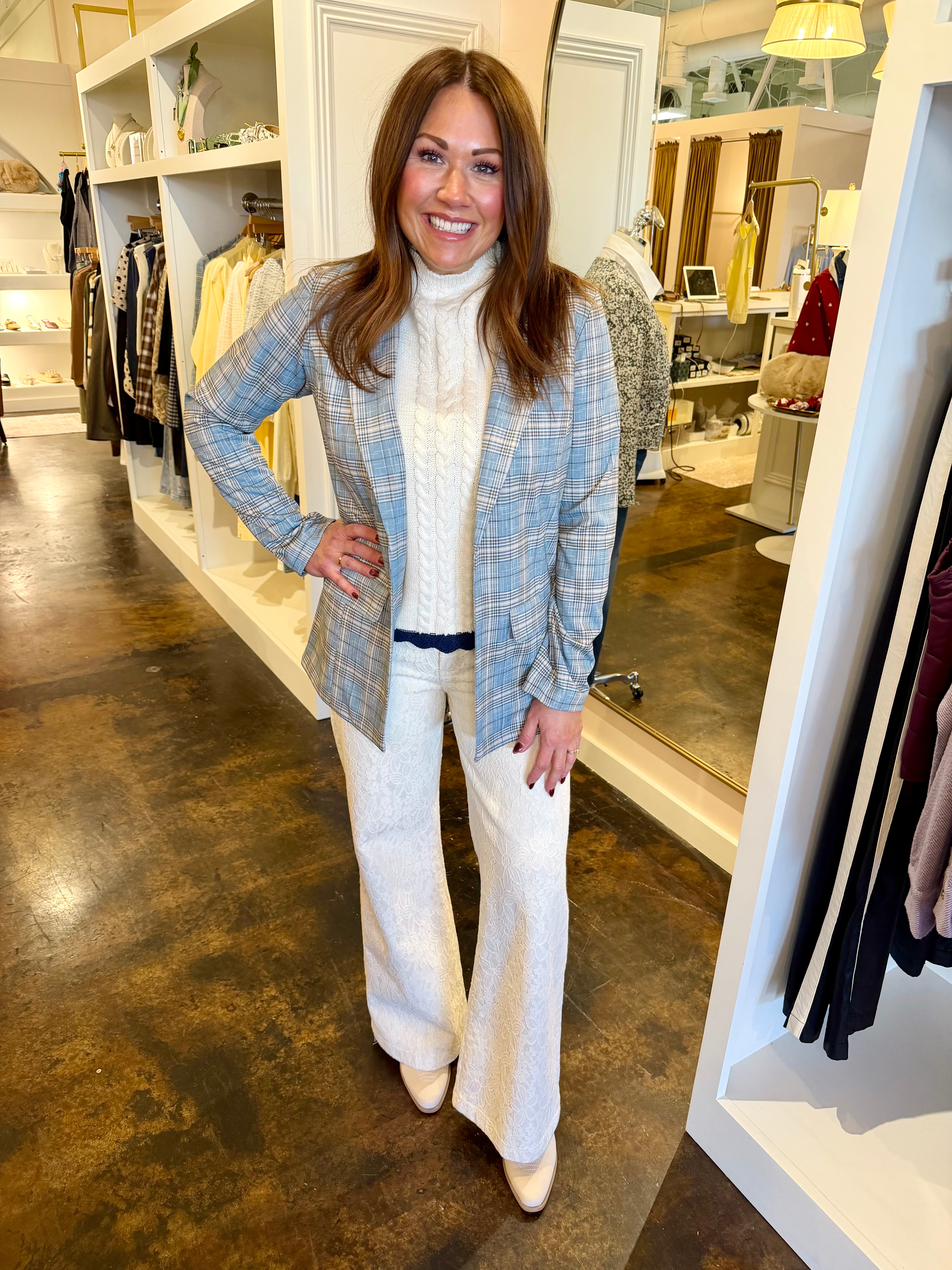 Boyfriend Blazer-Shadow Blue