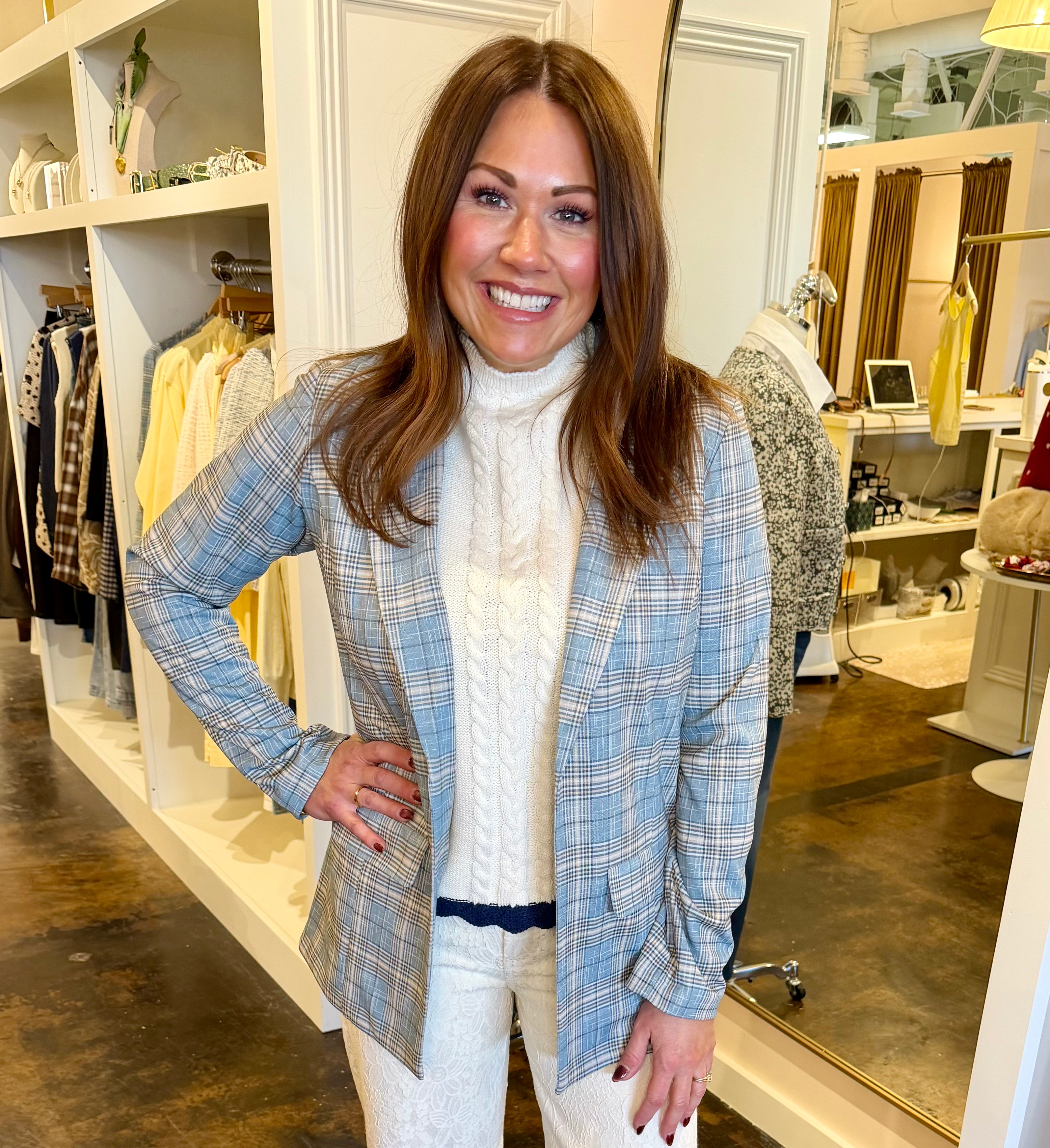 Boyfriend Blazer-Shadow Blue