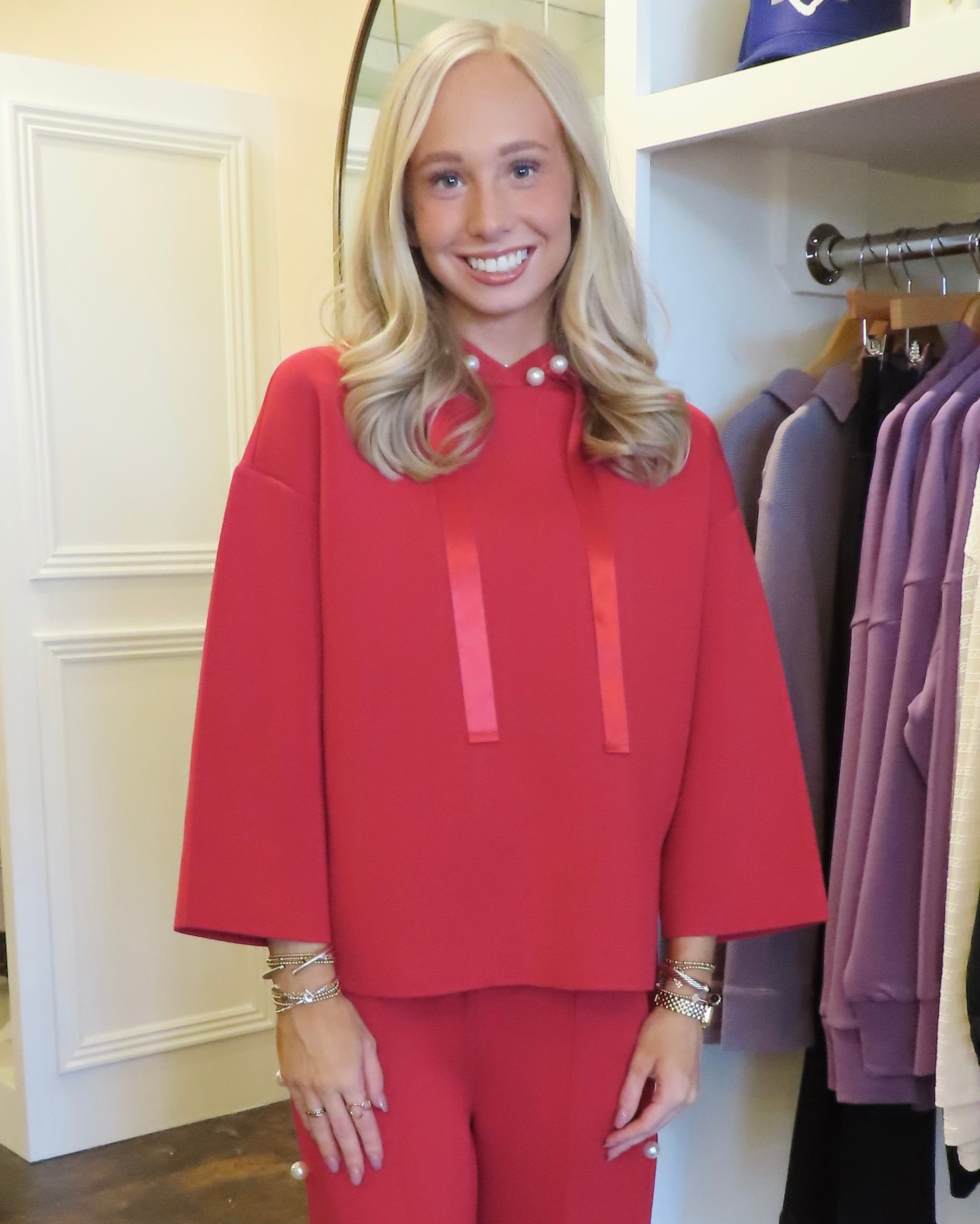 Francine French Scuba Hoodie-Red