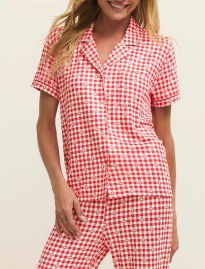Gingham PJ Top