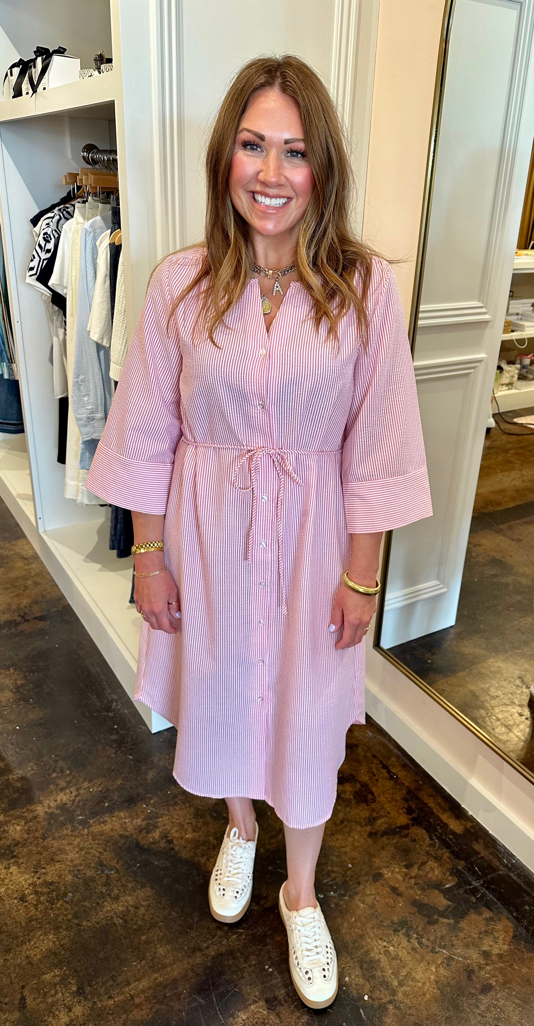 Ime Shirt Dress-Raspberry
