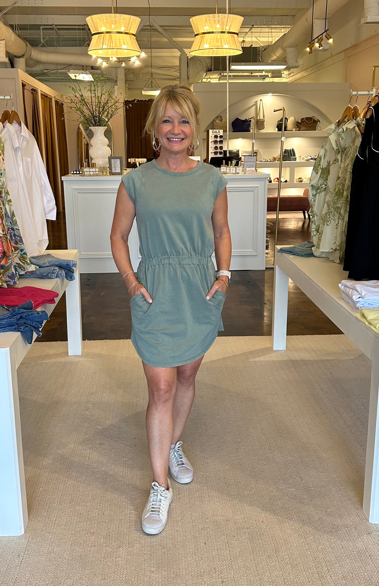 Paxton Palm Green Jersey Dress