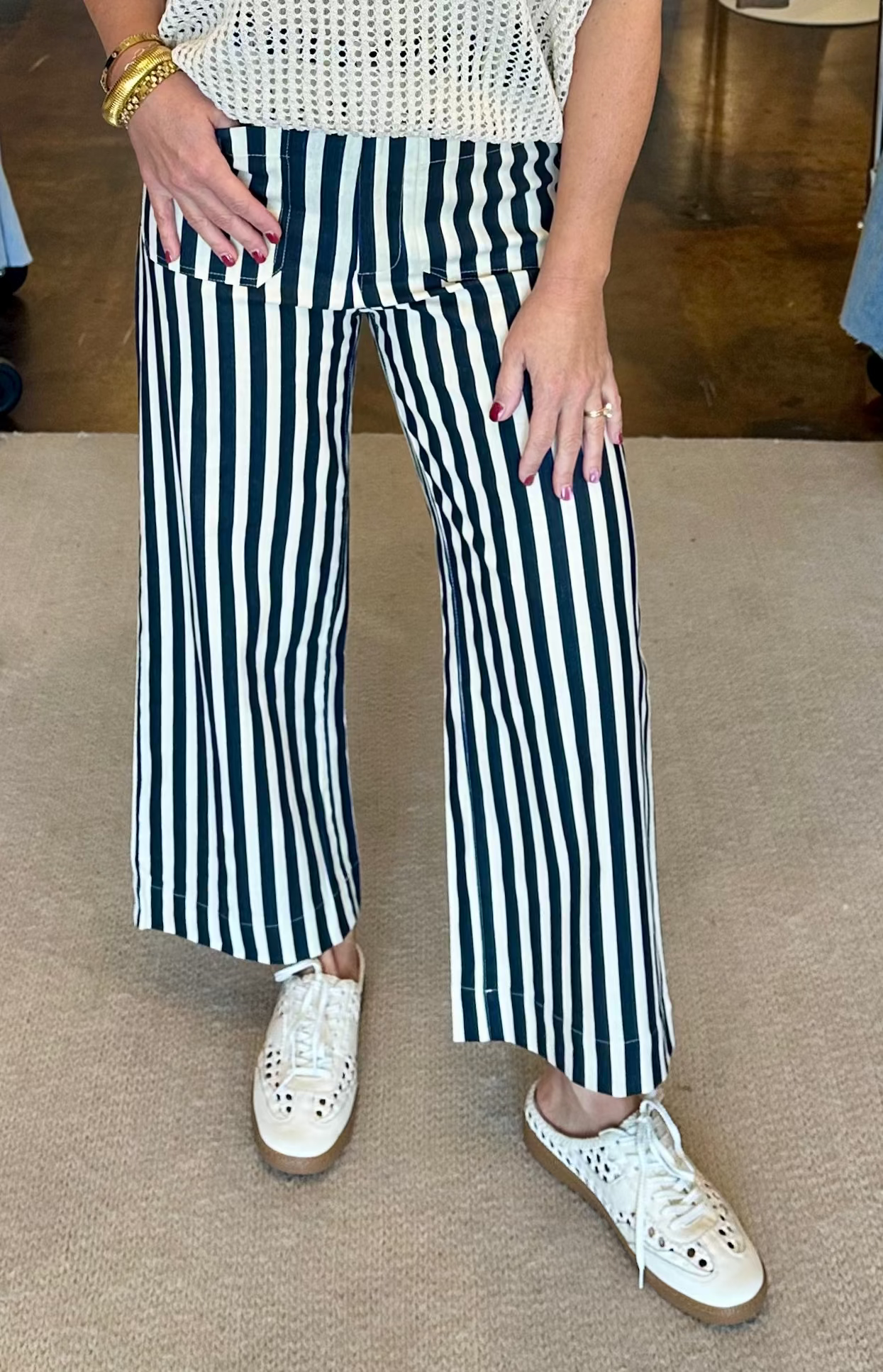 Johnny Pant-Navy Stripe