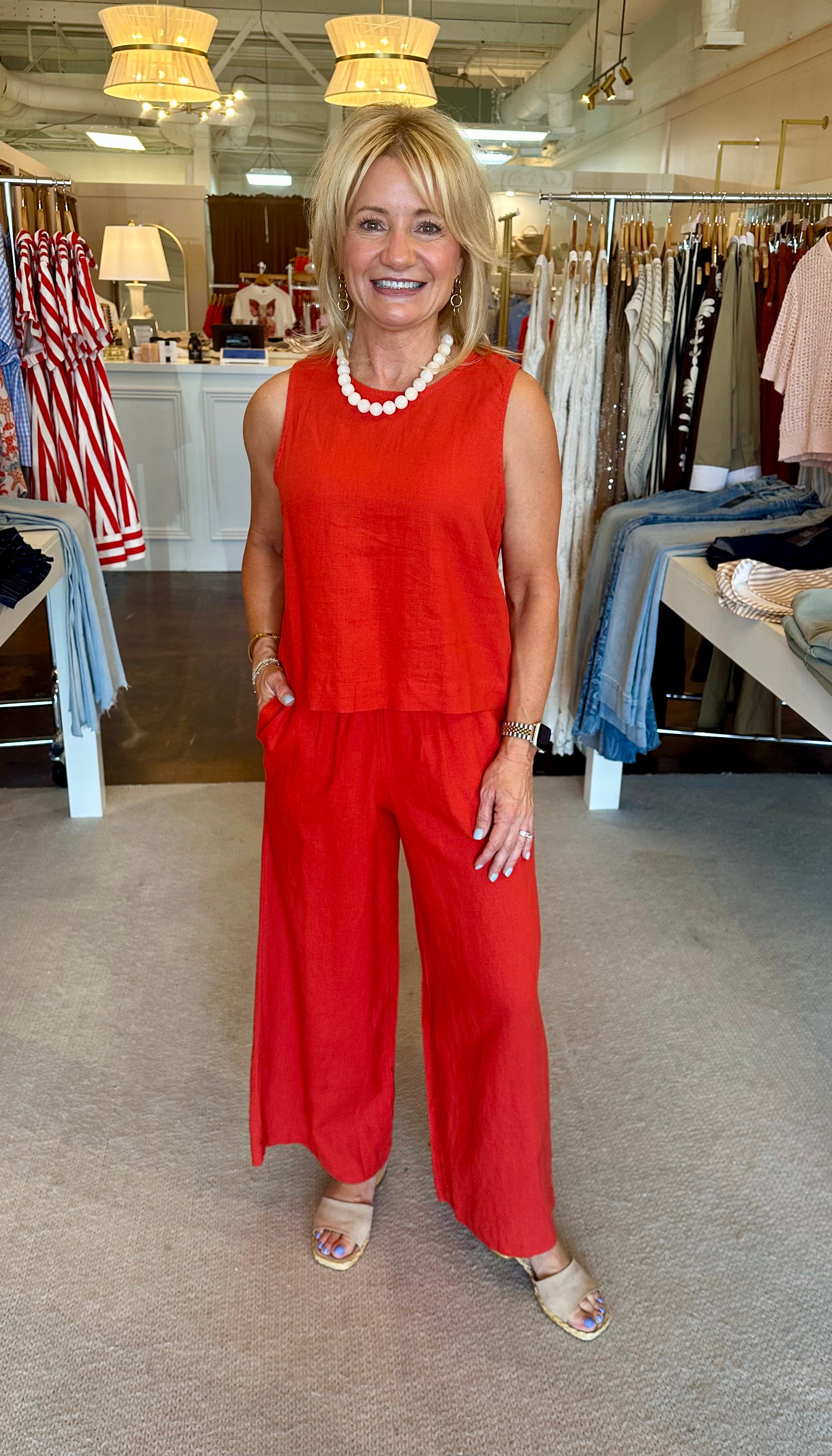 Scout Linen Pant-Chili Pepper