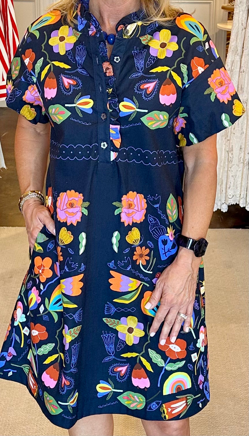 Carlota Dress-Navy