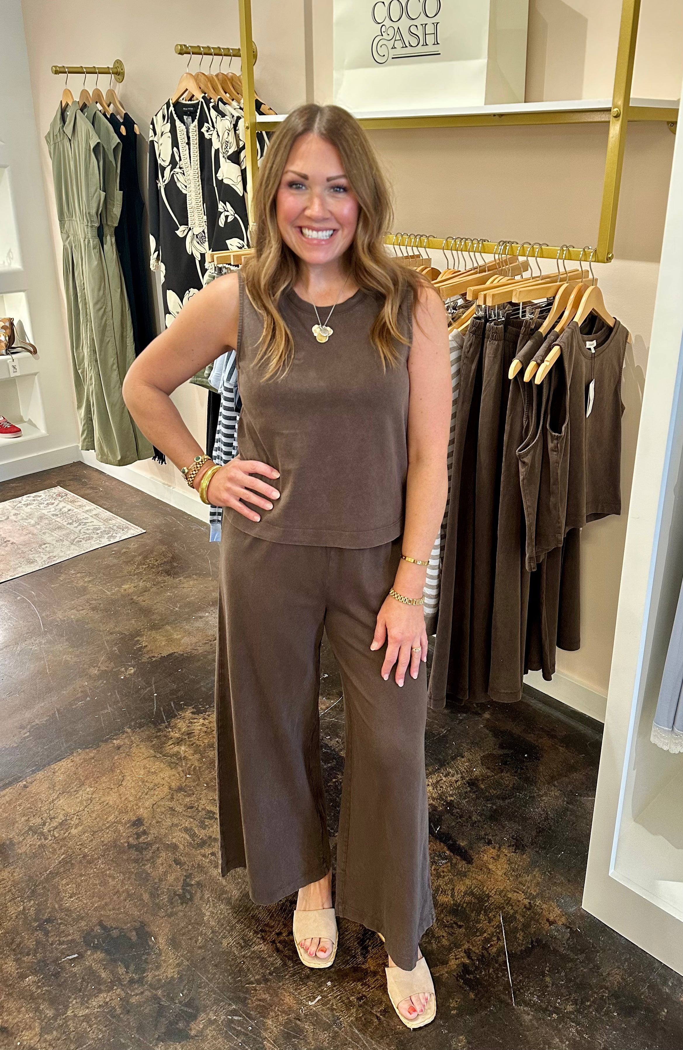 Scout Jersey Crop Flare Pant-Dark Chocolate