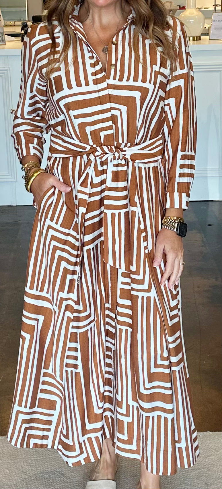 Caramel & Cream Shirt Dress